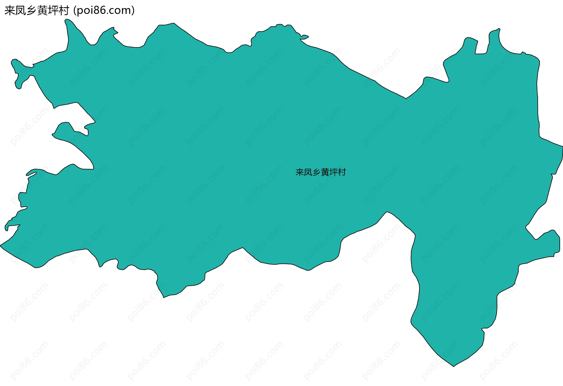 来凤乡黄坪村边界地图
