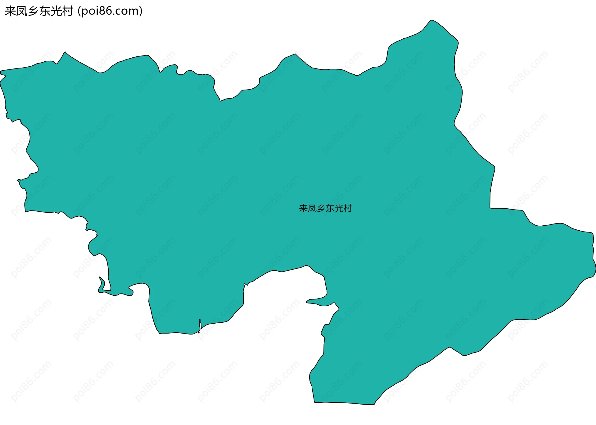 来凤乡东光村边界地图