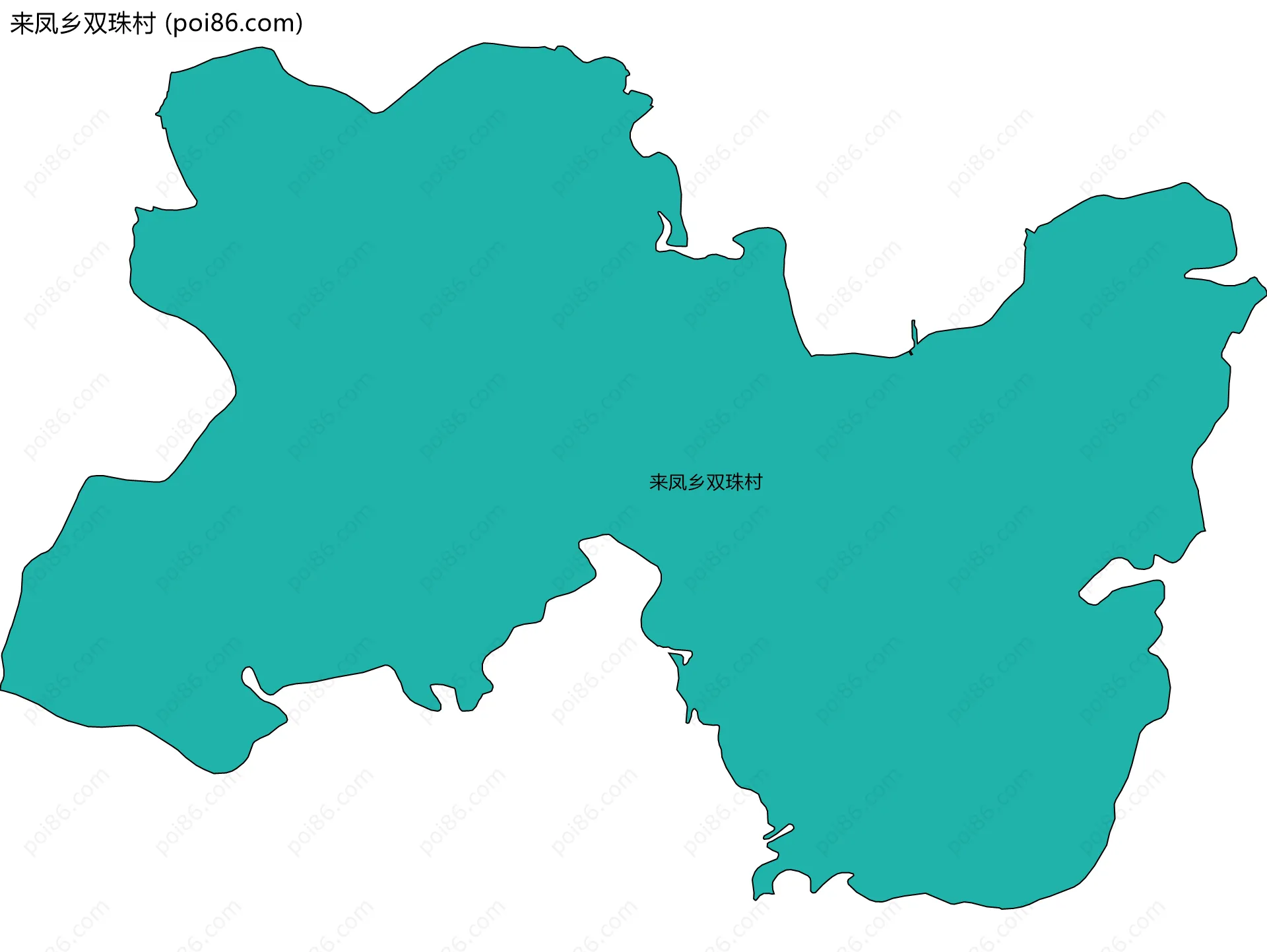 来凤乡双珠村边界地图
