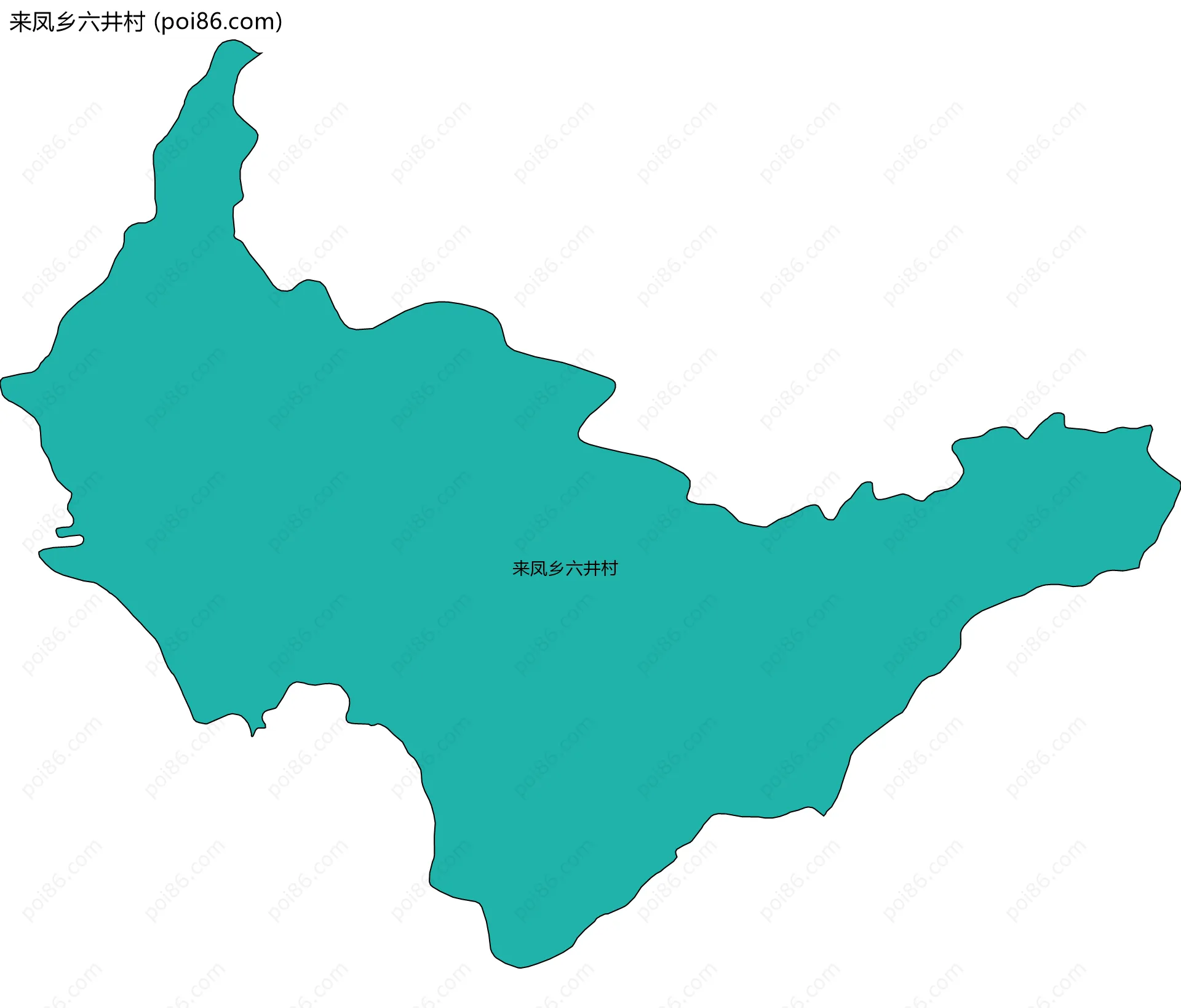 来凤乡六井村边界地图