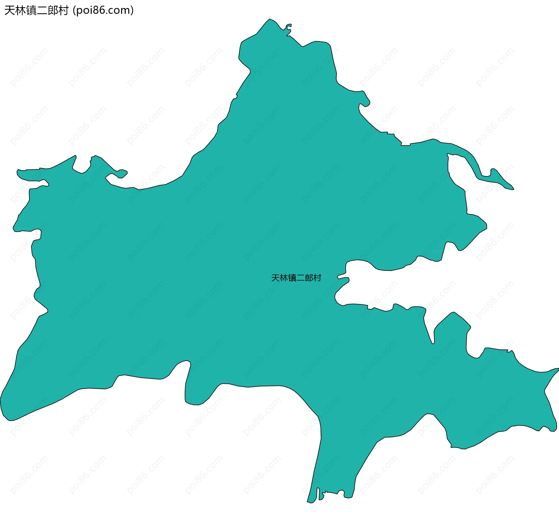 天林镇二郎村边界地图