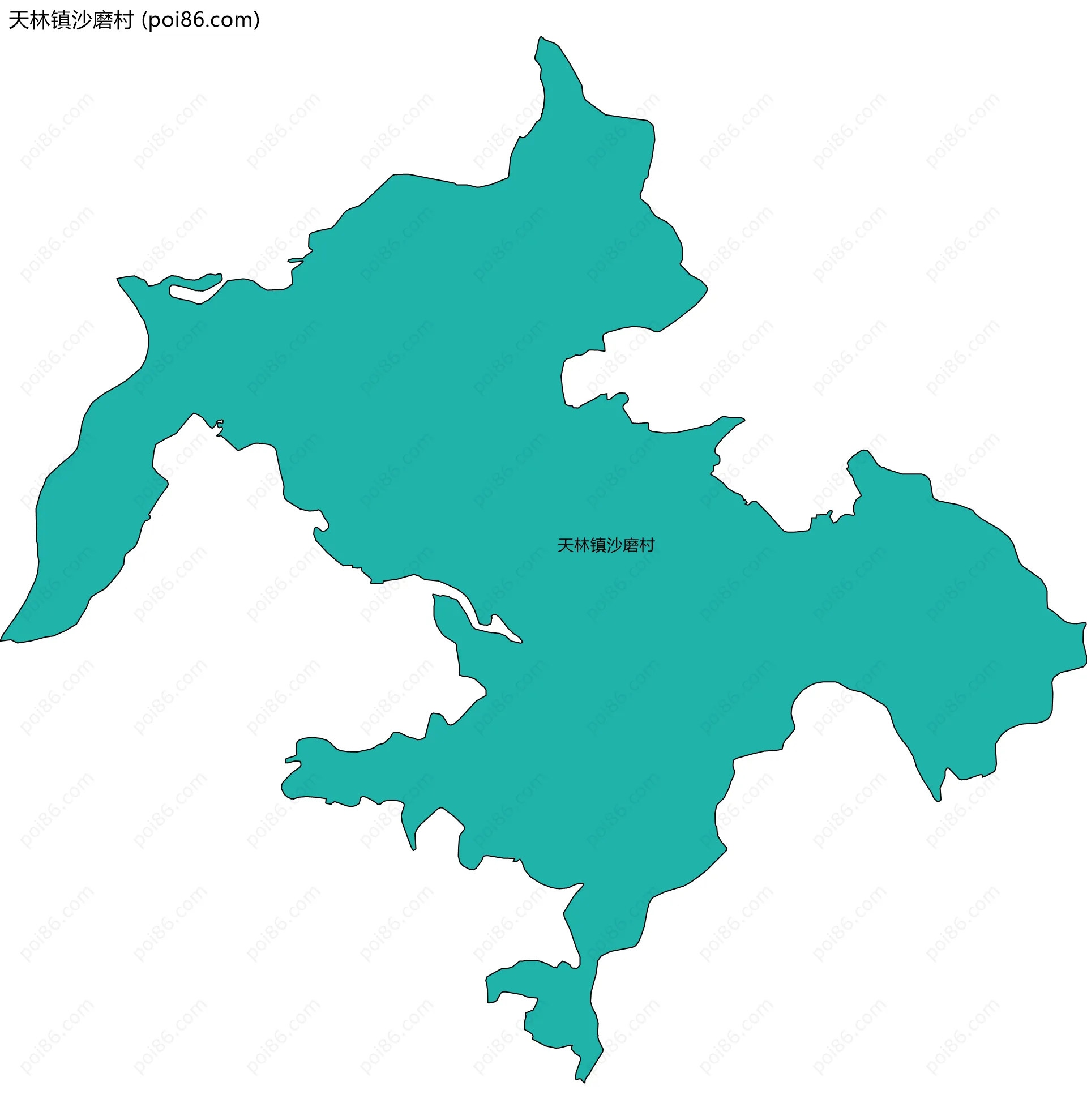 天林镇沙磨村边界地图