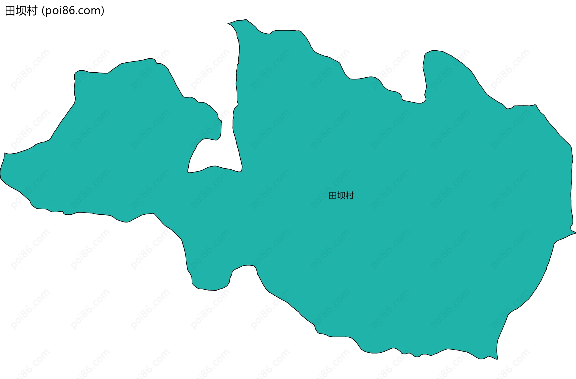 田坝村边界地图