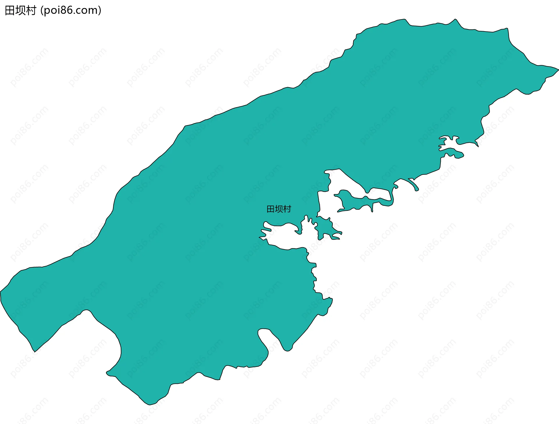 田坝村边界地图