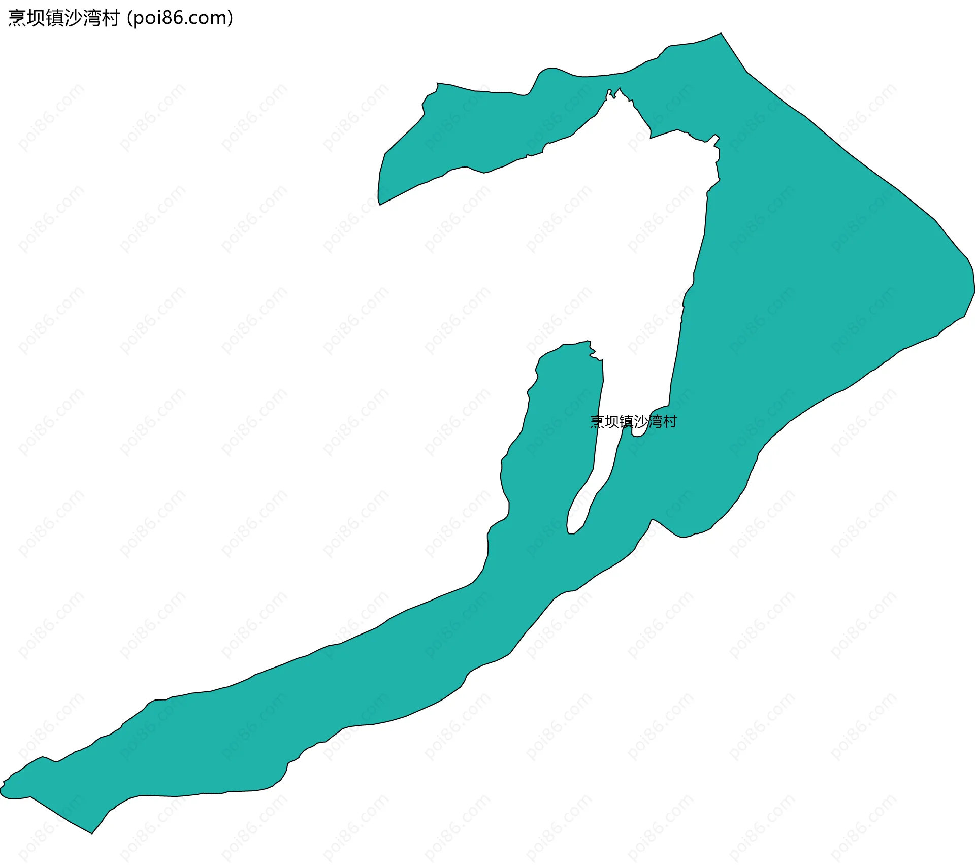 烹坝镇沙湾村边界地图