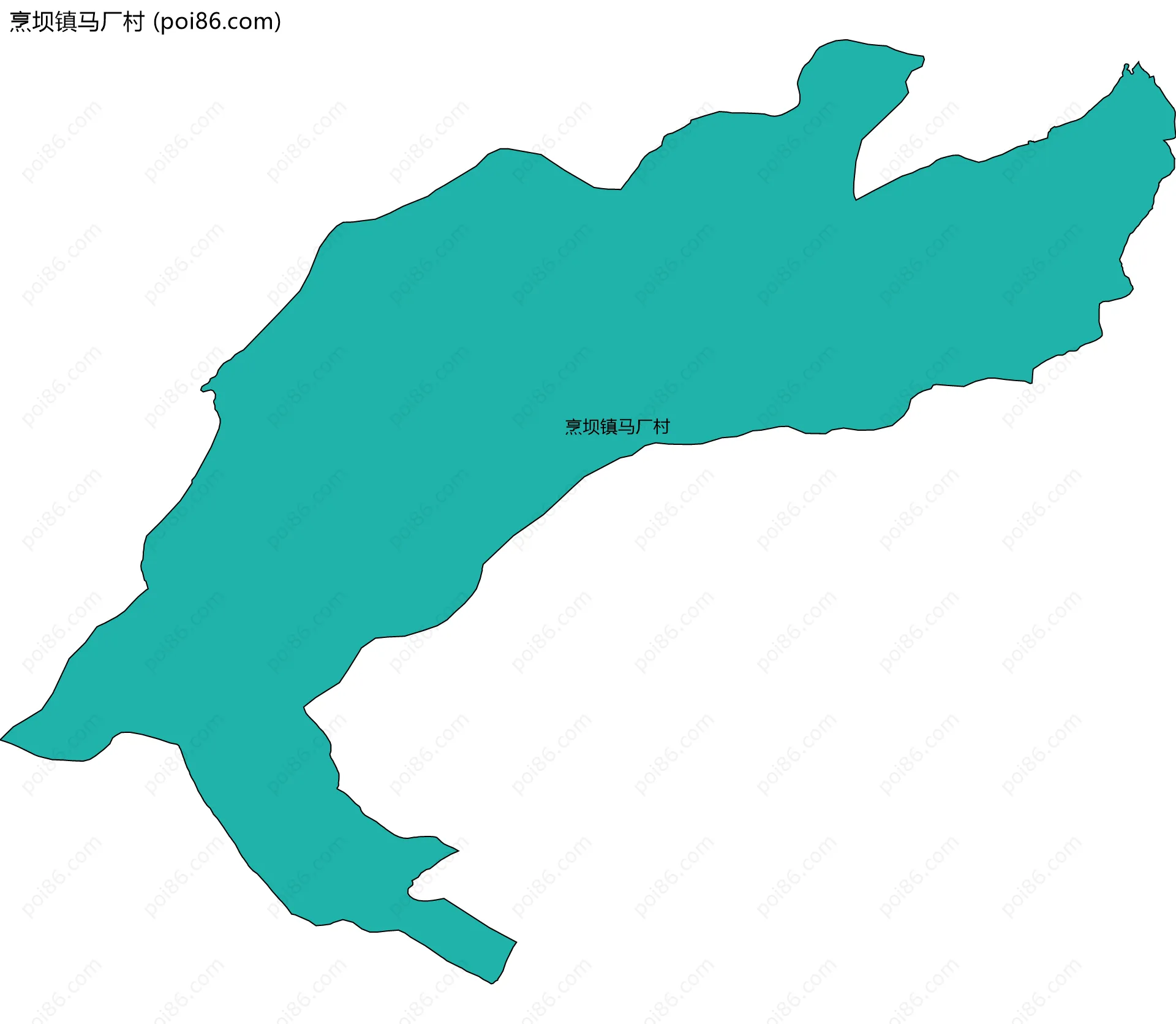 烹坝镇马厂村边界地图