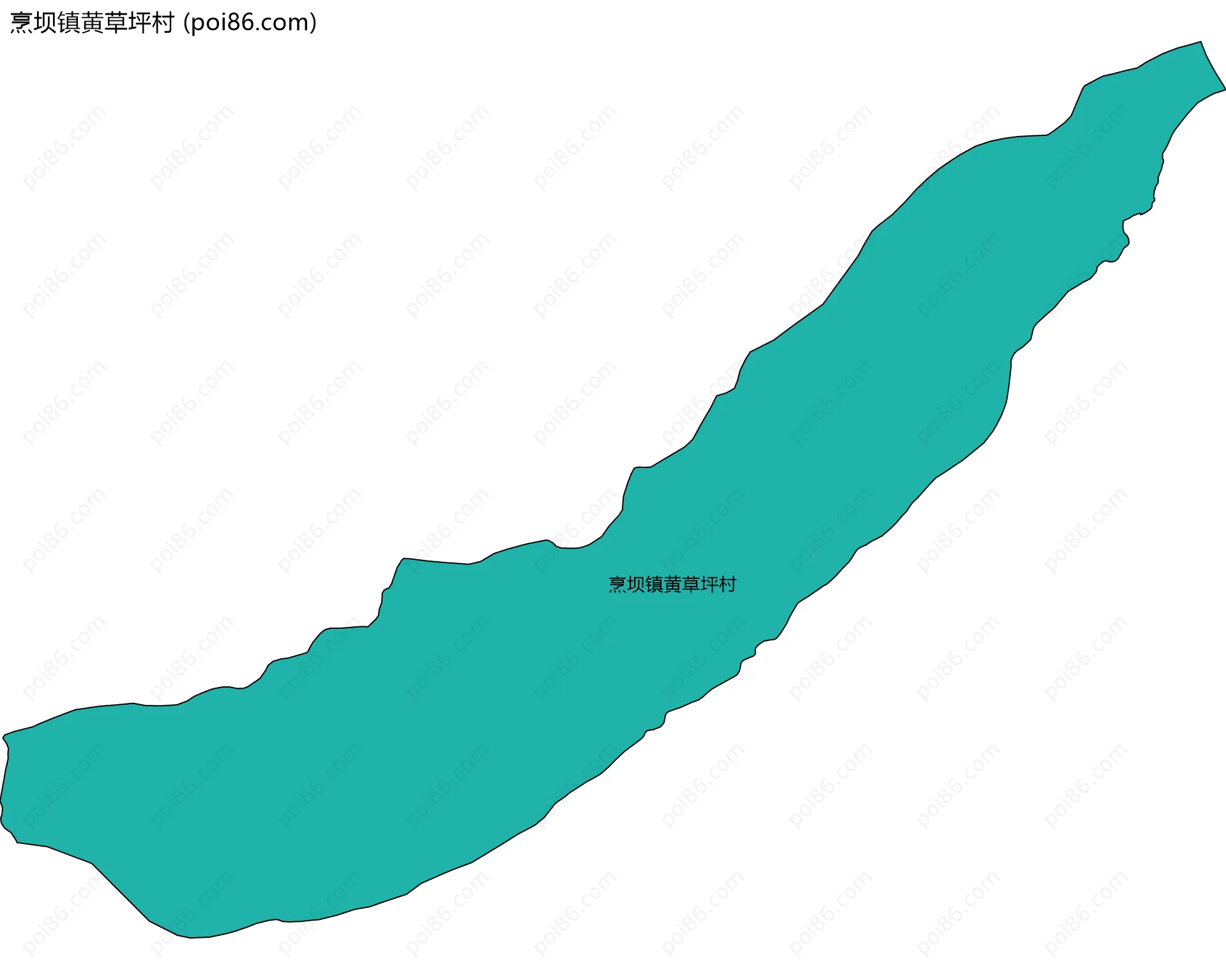 烹坝镇黄草坪村边界地图