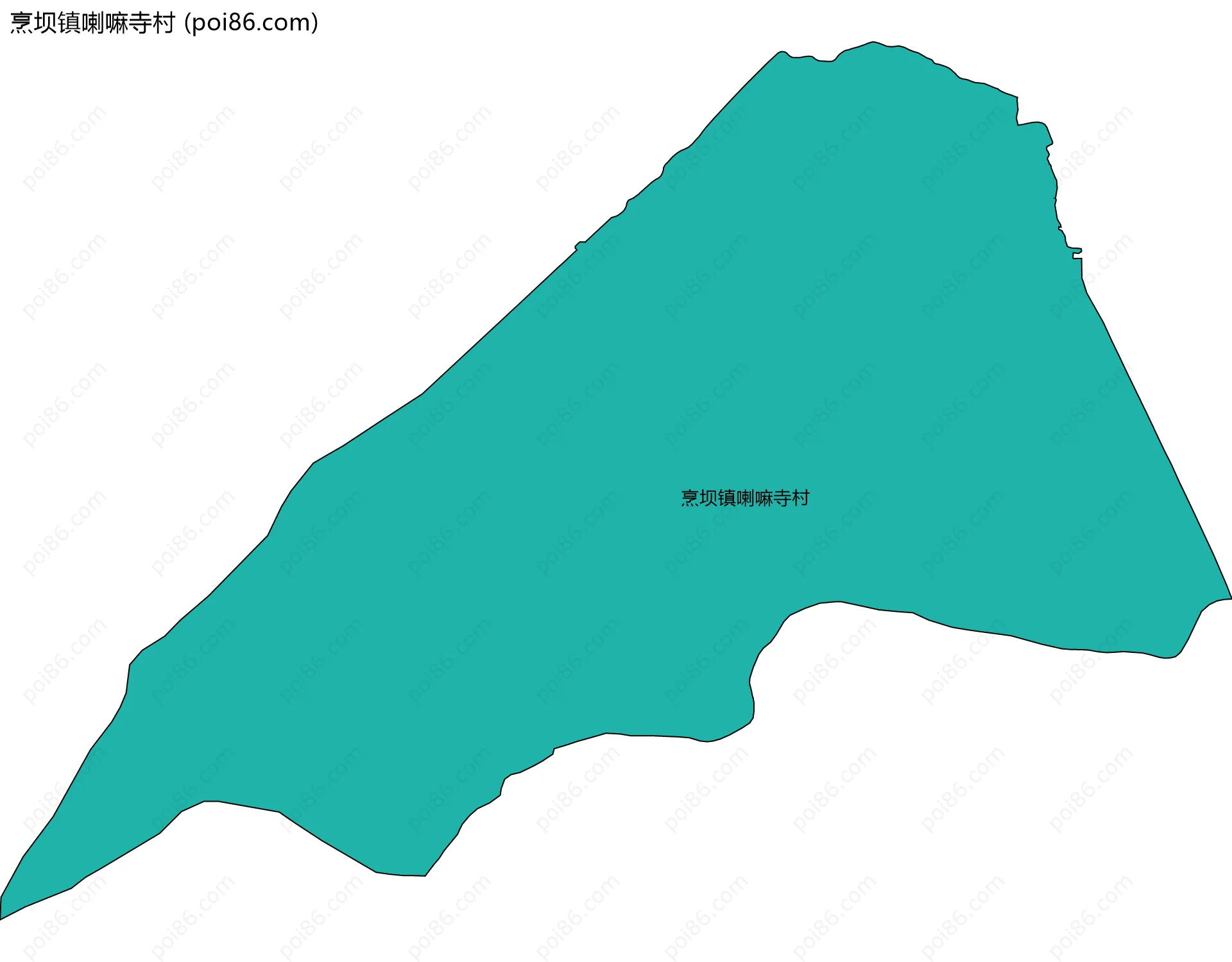 烹坝镇喇嘛寺村边界地图