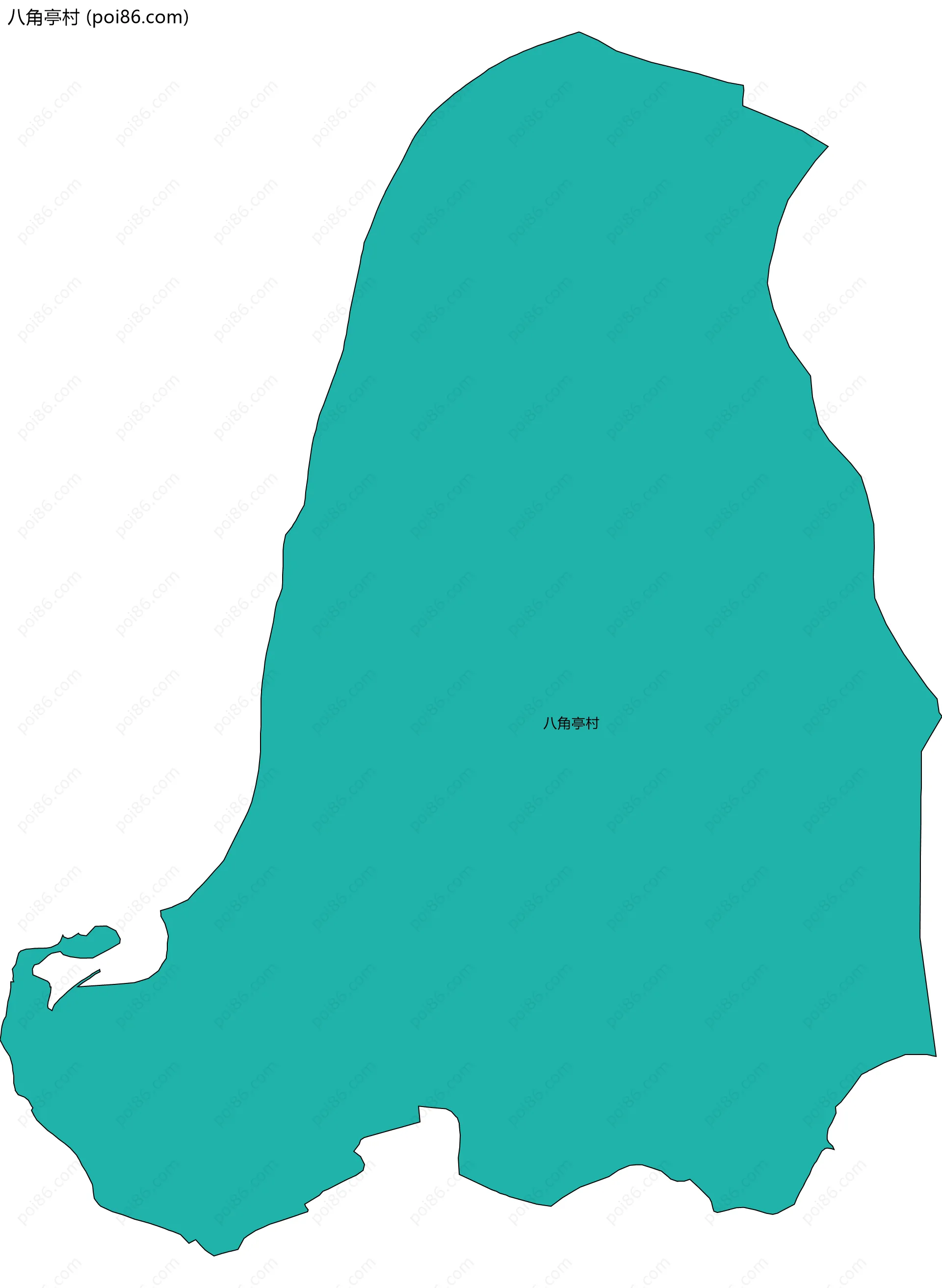 八角亭村边界地图