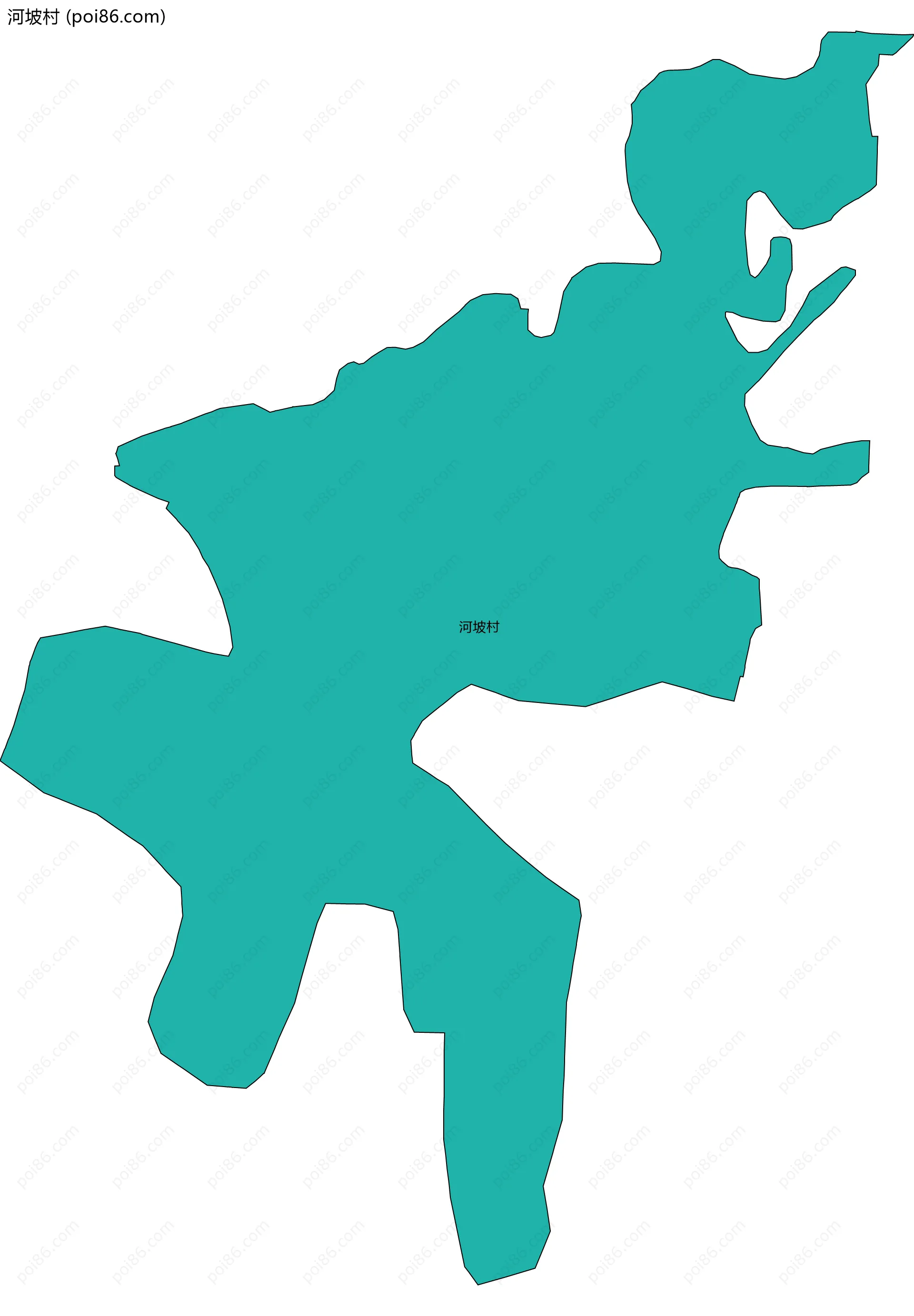 河坡村边界地图