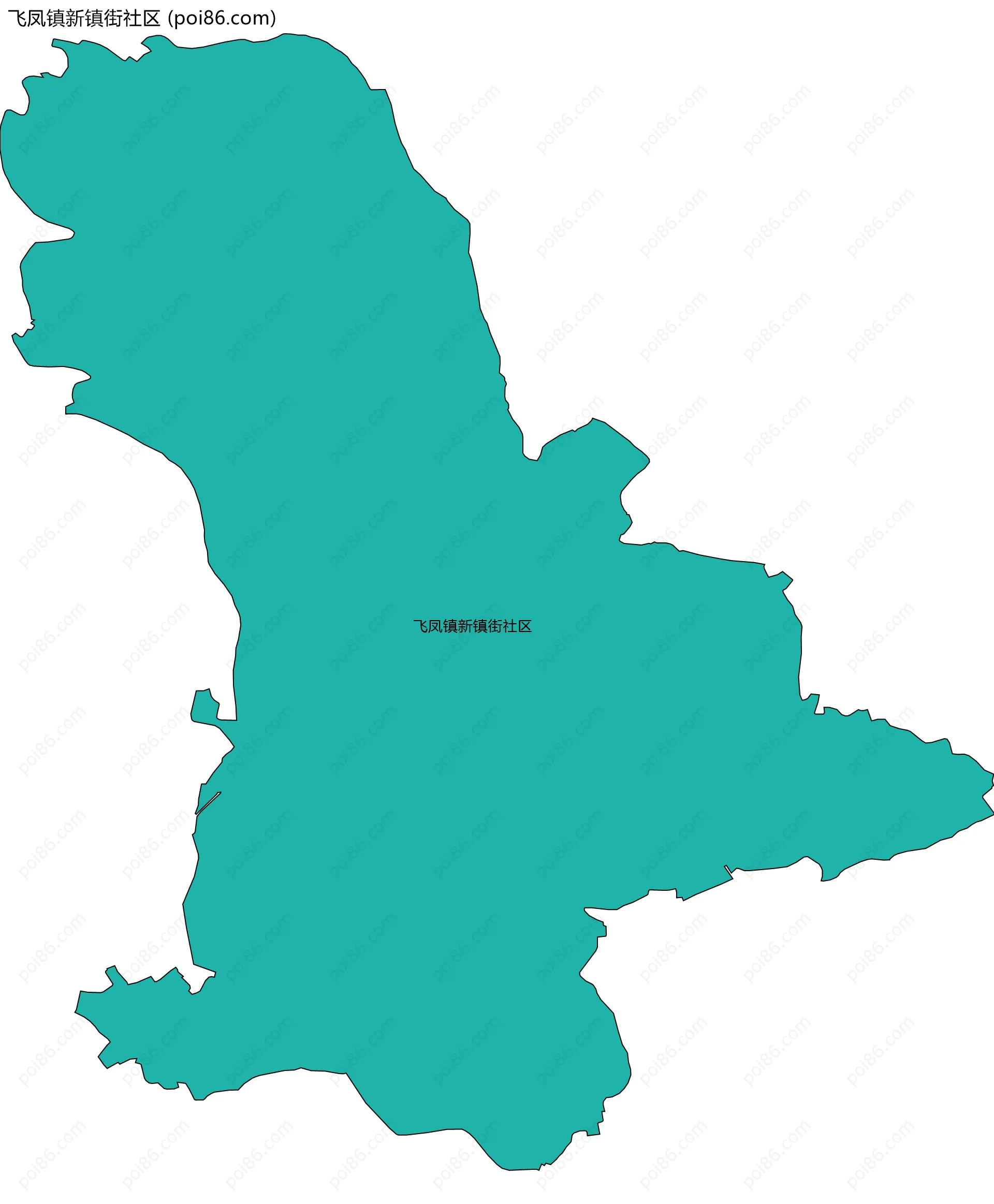 飞凤镇新镇街社区边界地图