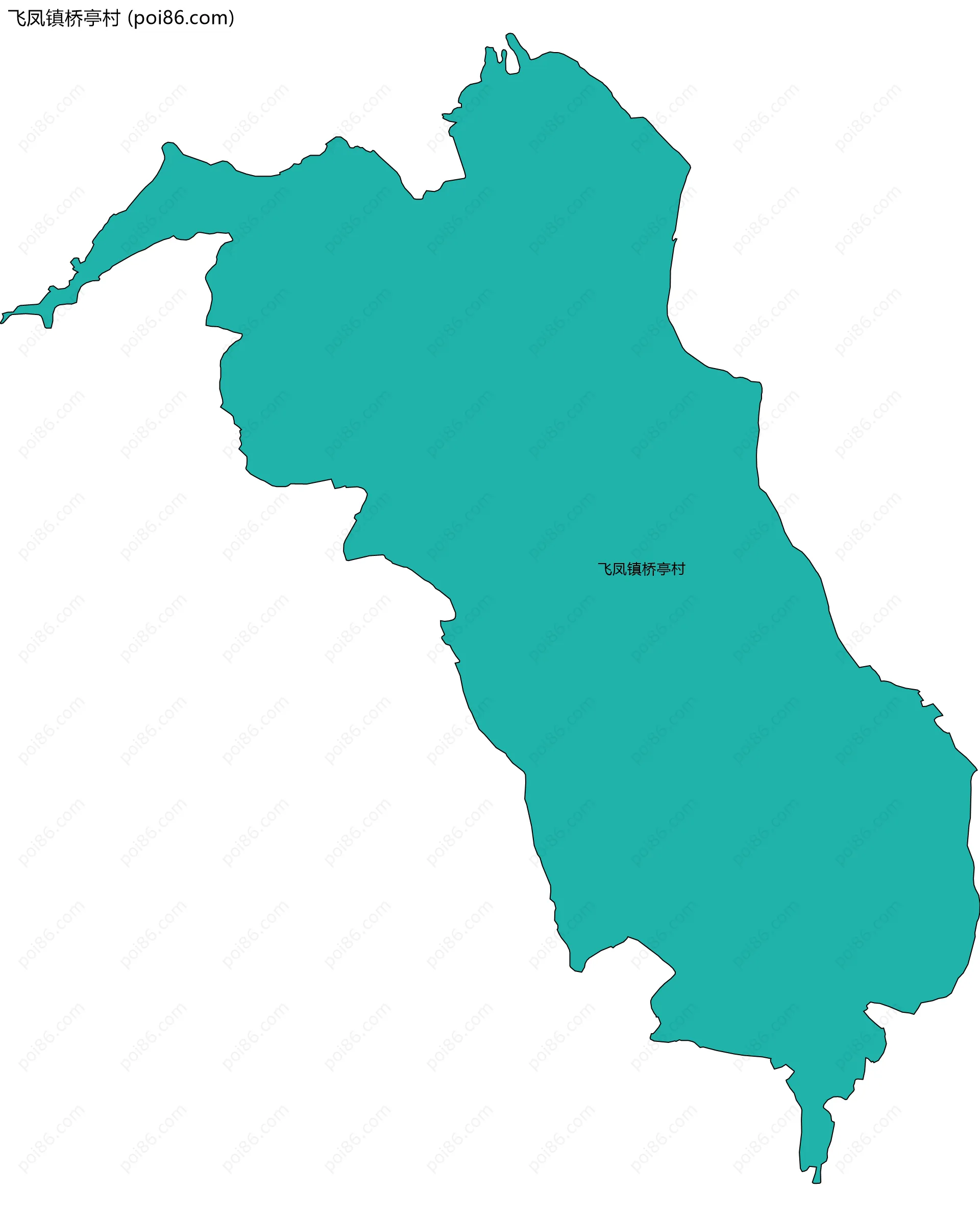 飞凤镇桥亭村边界地图