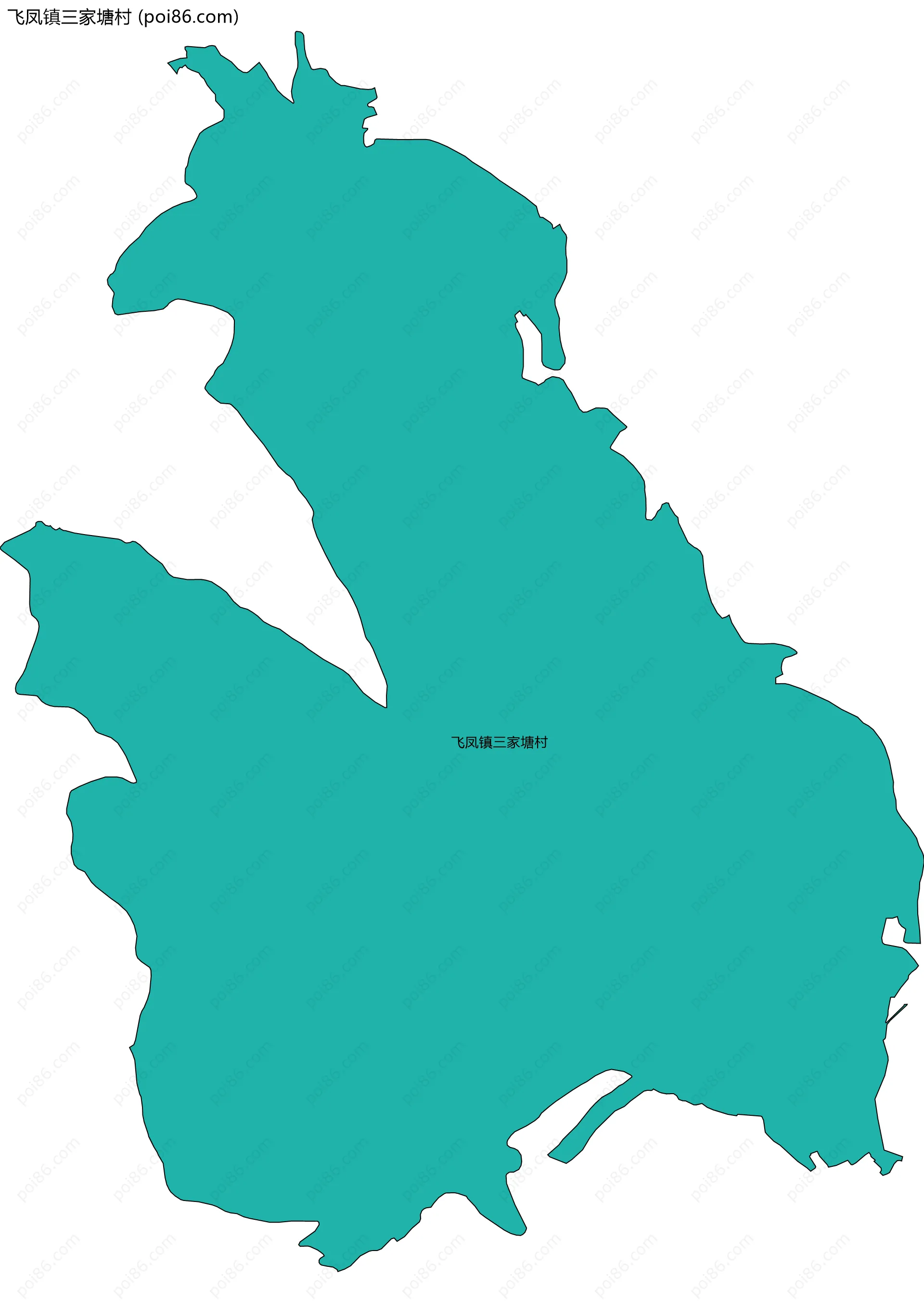 飞凤镇三家塘村边界地图