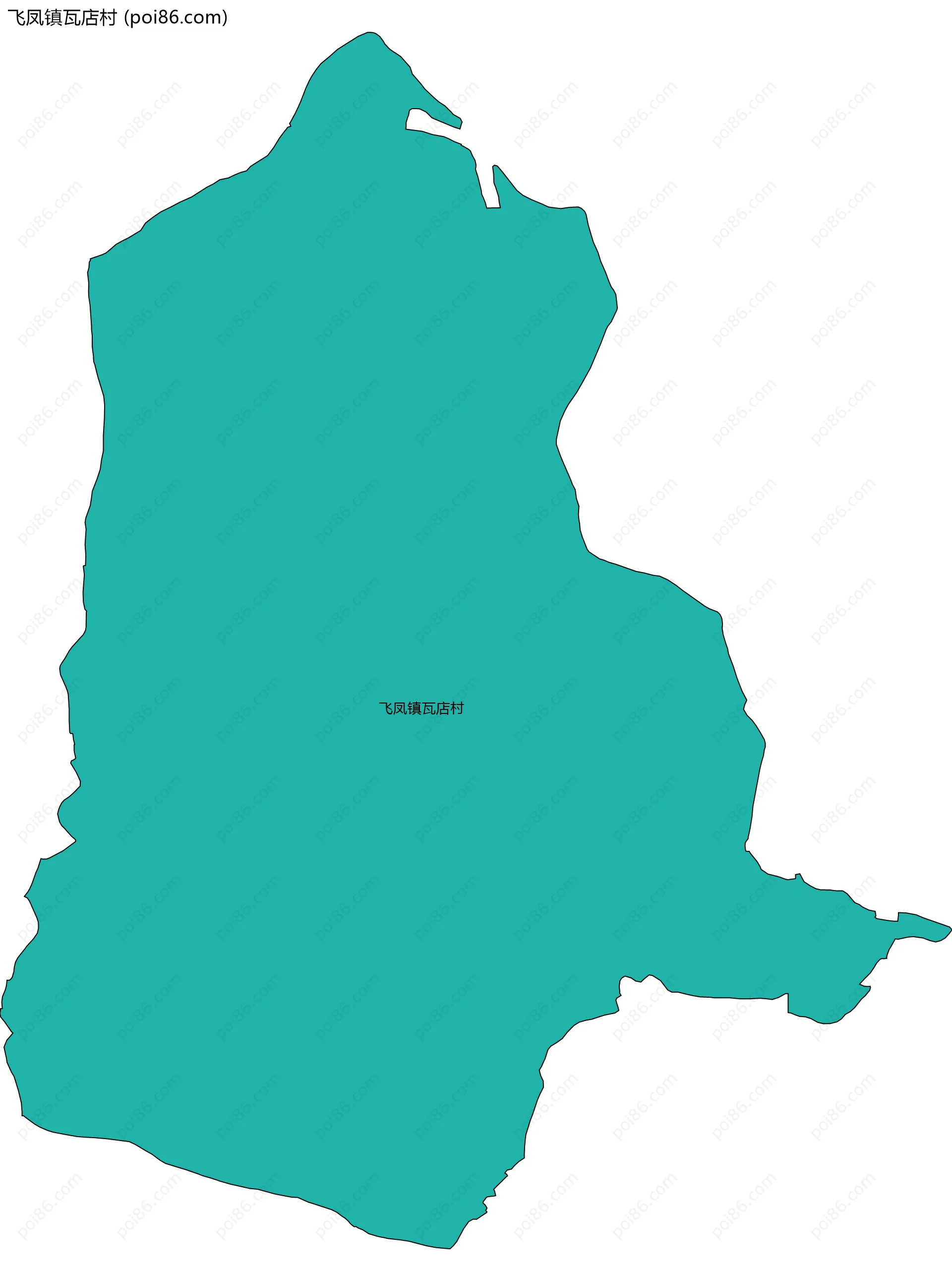 飞凤镇瓦店村边界地图