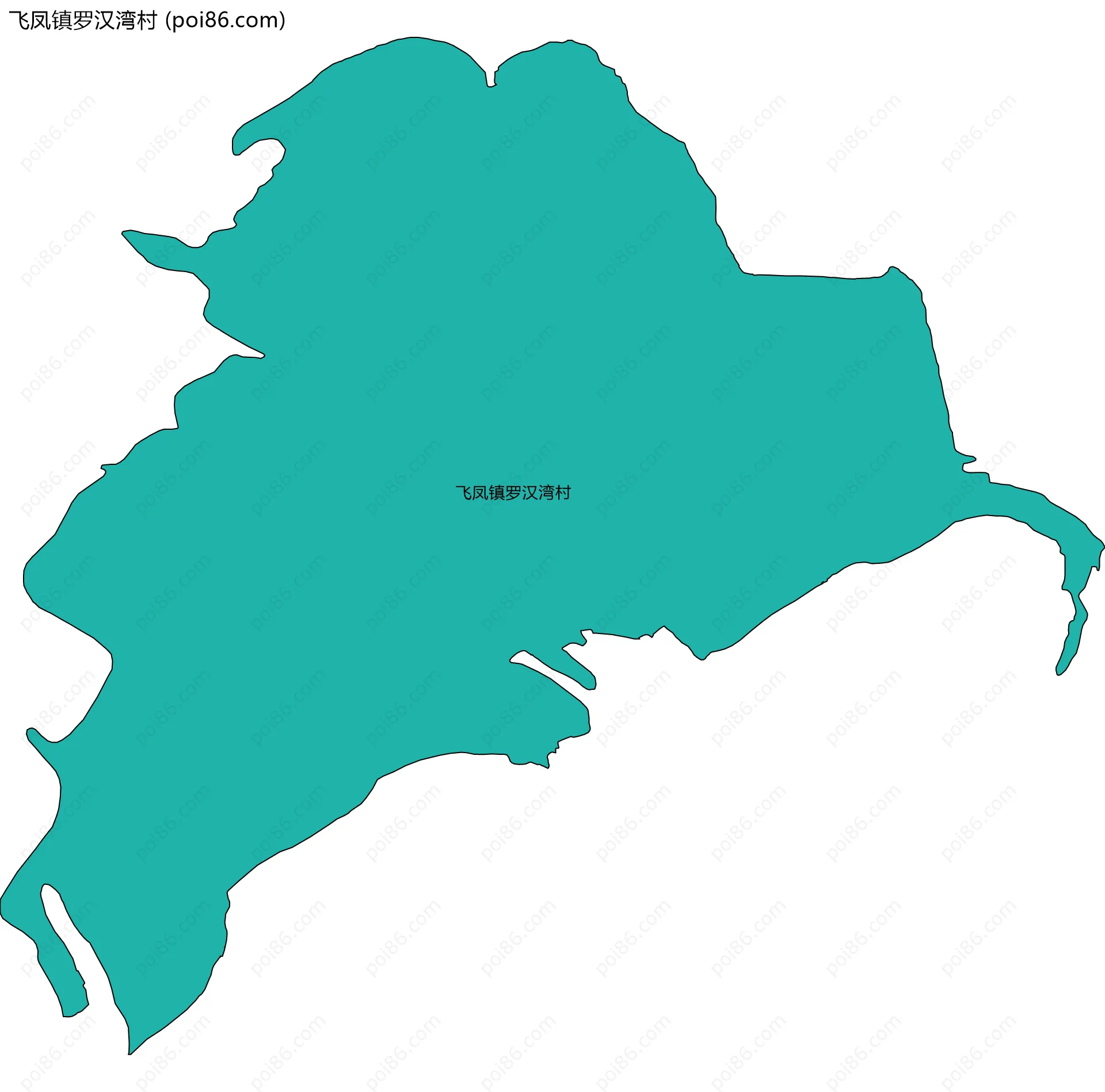 飞凤镇罗汉湾村边界地图