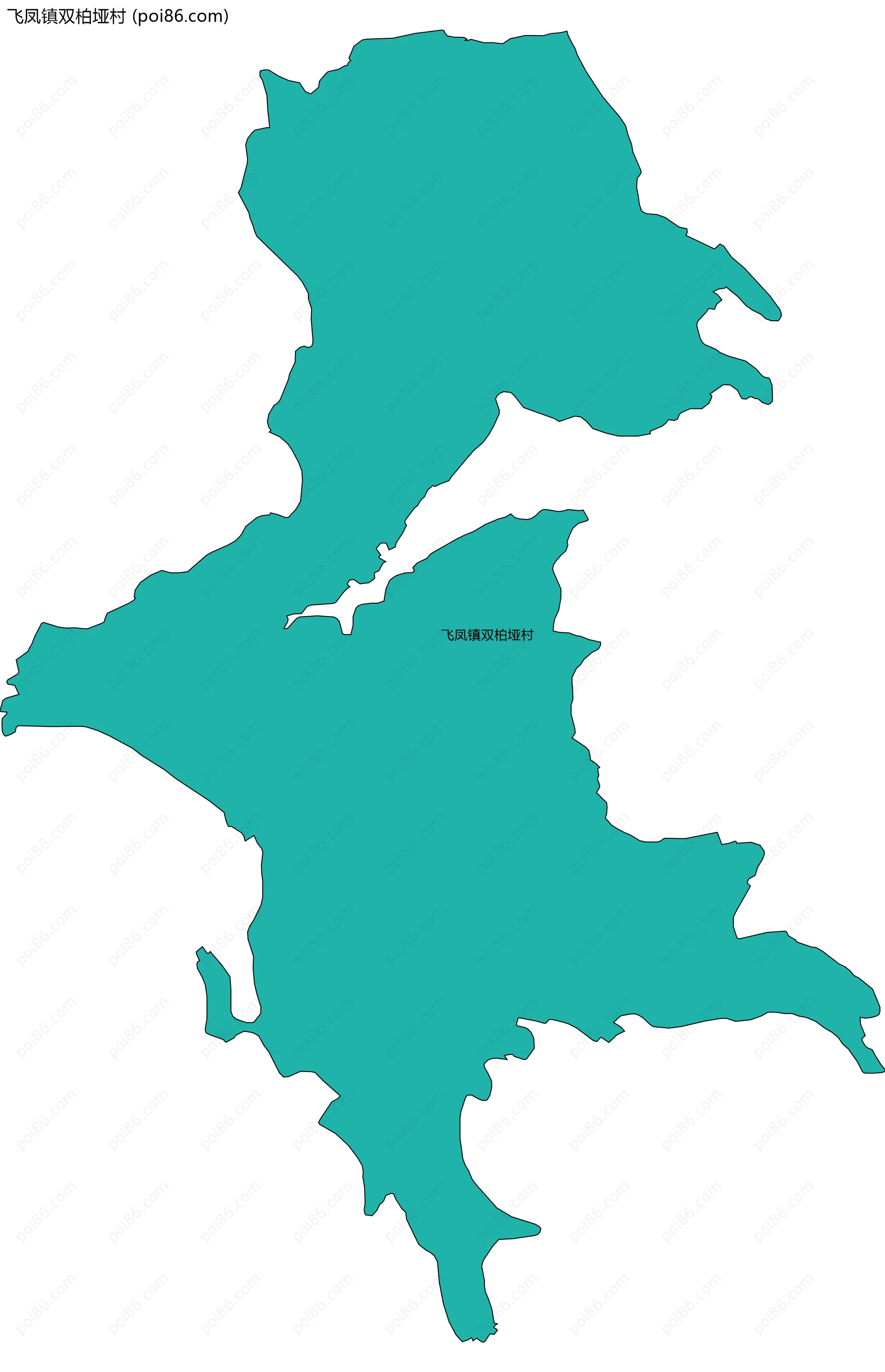 飞凤镇双柏垭村边界地图