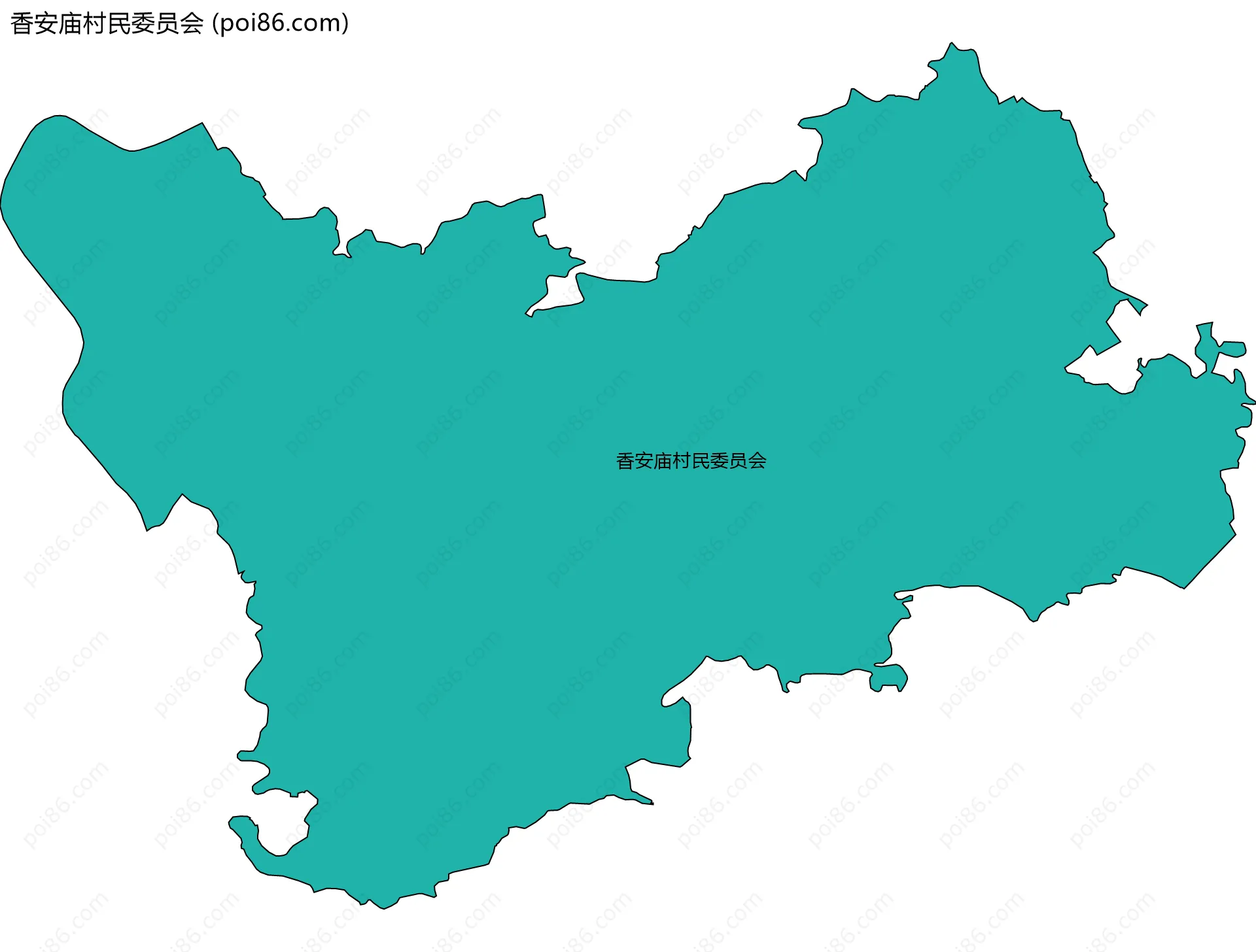 香安庙村民委员会边界地图