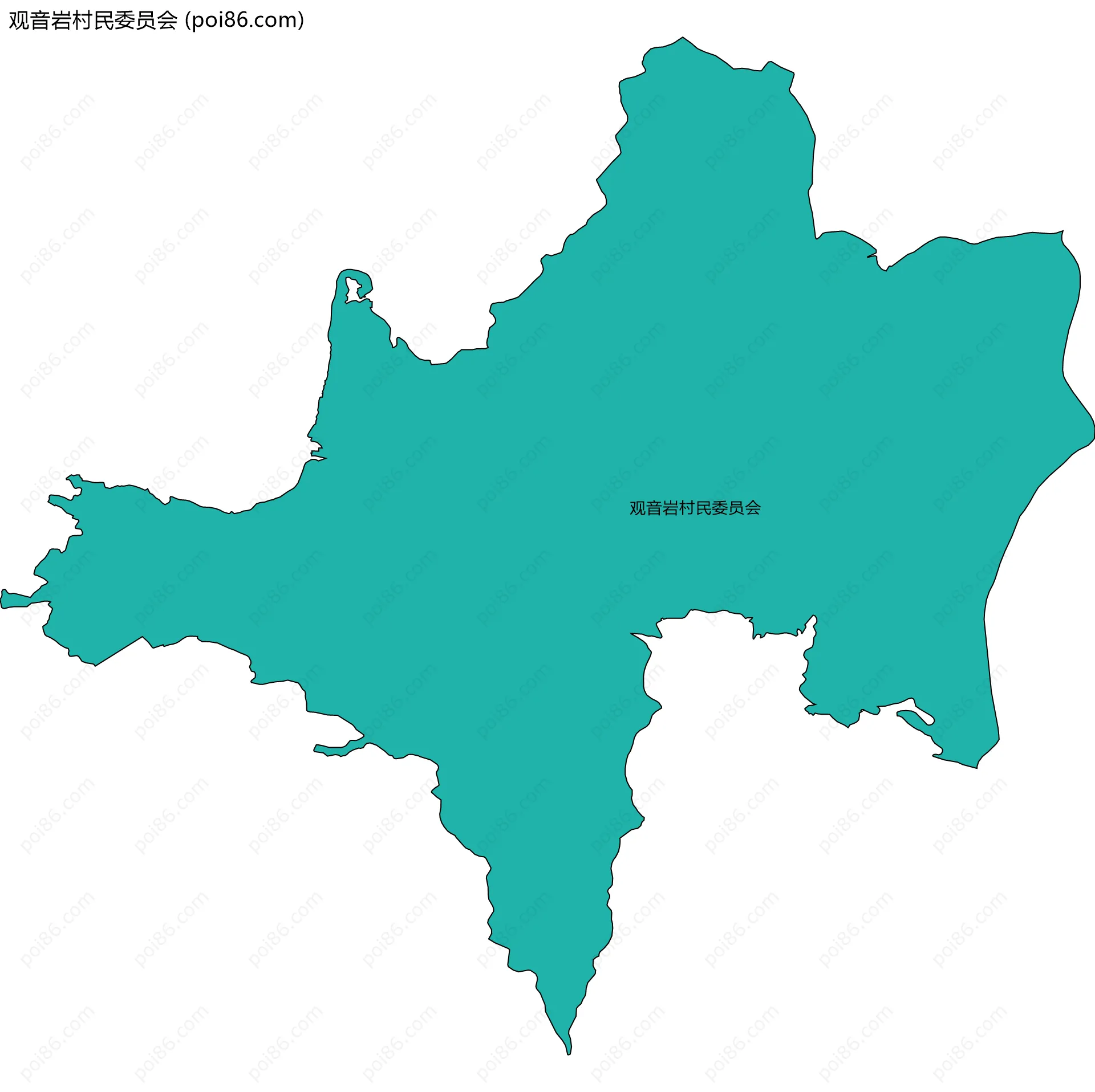 观音岩村民委员会边界地图