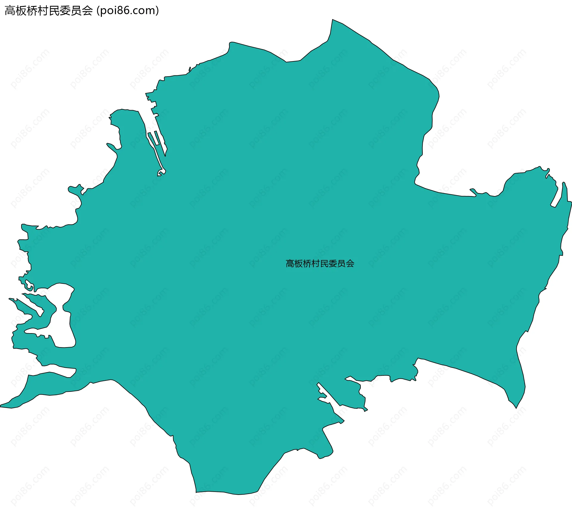 高板桥村民委员会边界地图