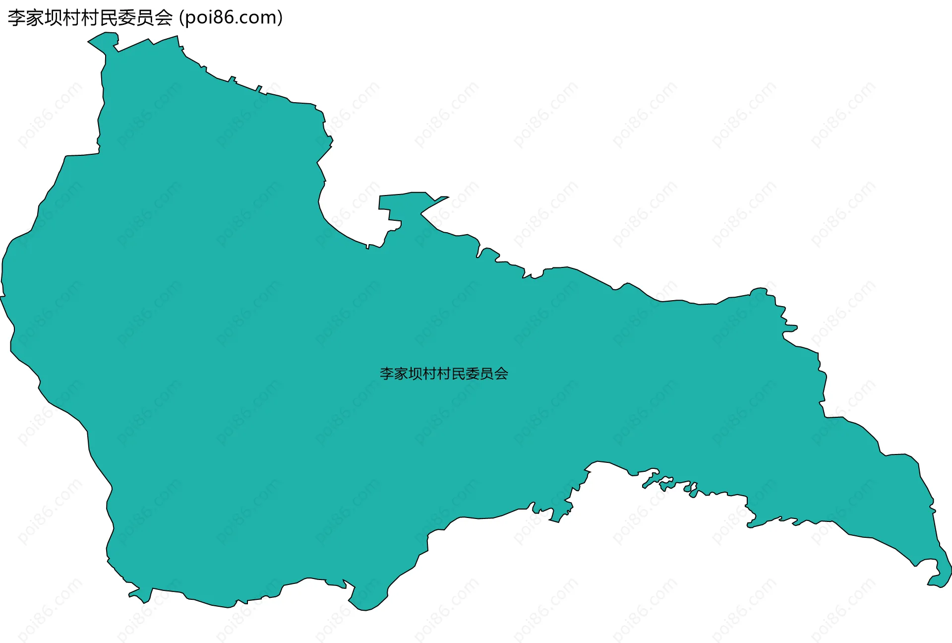 李家坝村村民委员会边界地图