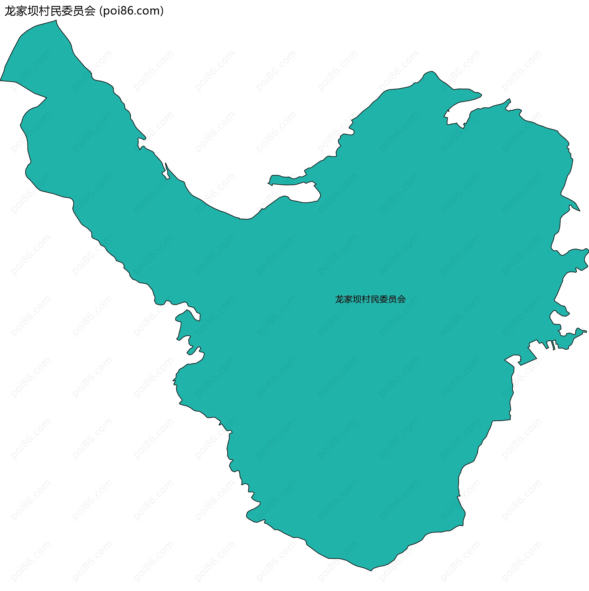 龙家坝村民委员会边界地图