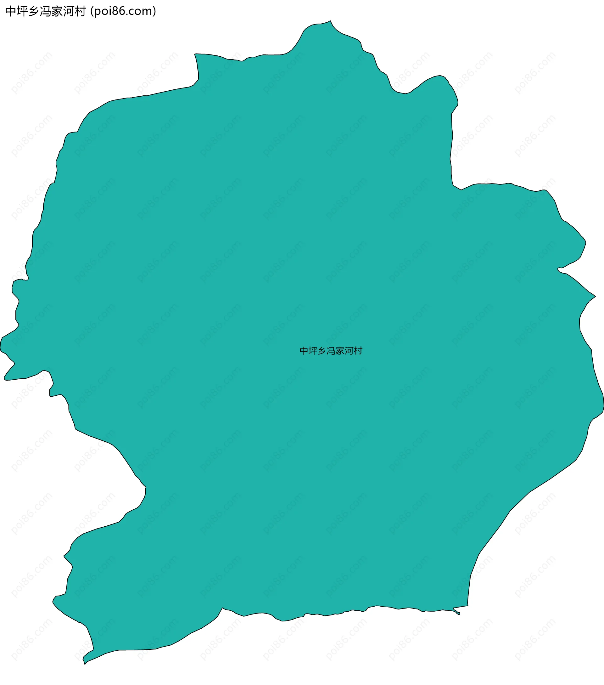 中坪乡冯家河村边界地图