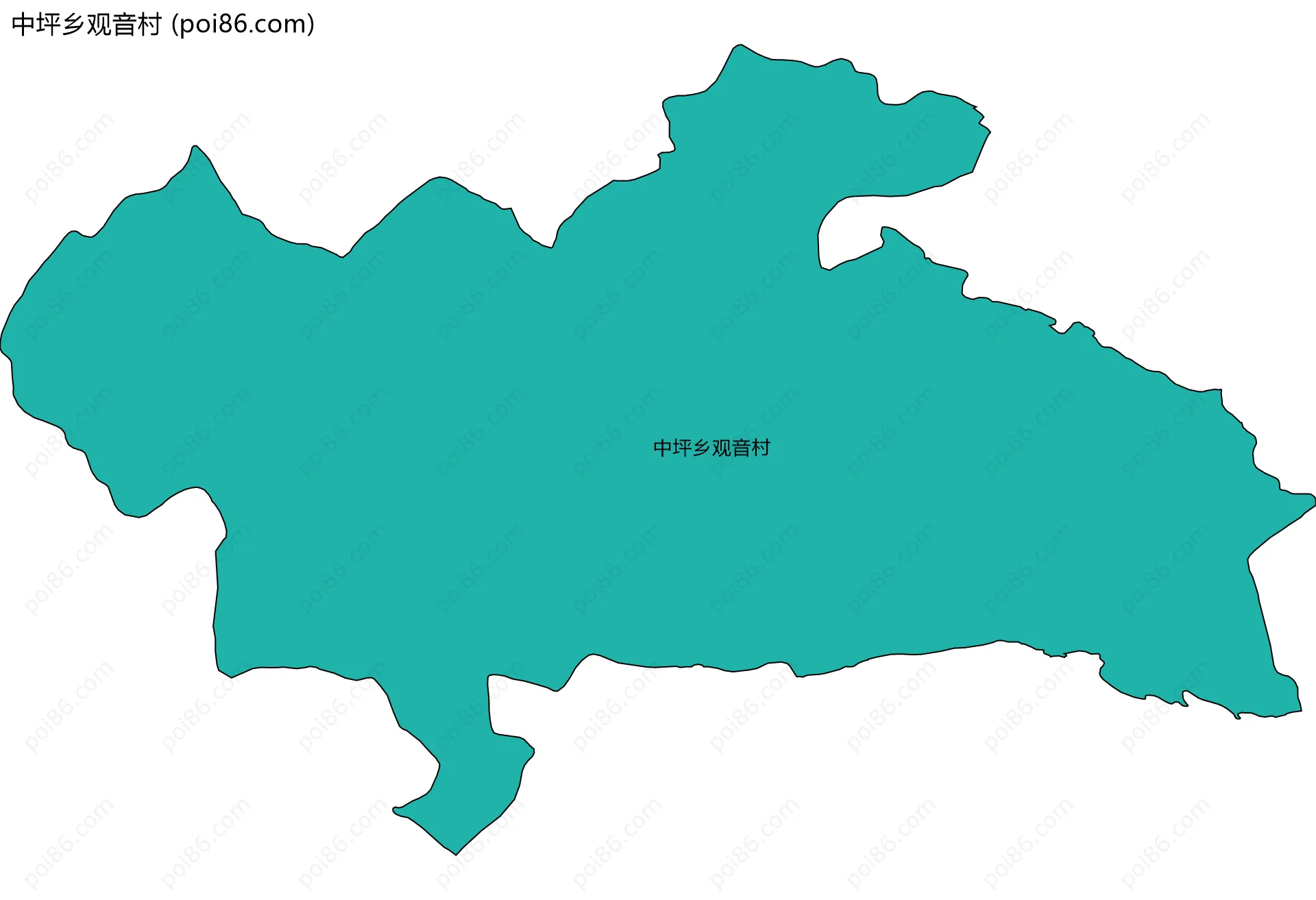 中坪乡观音村边界地图