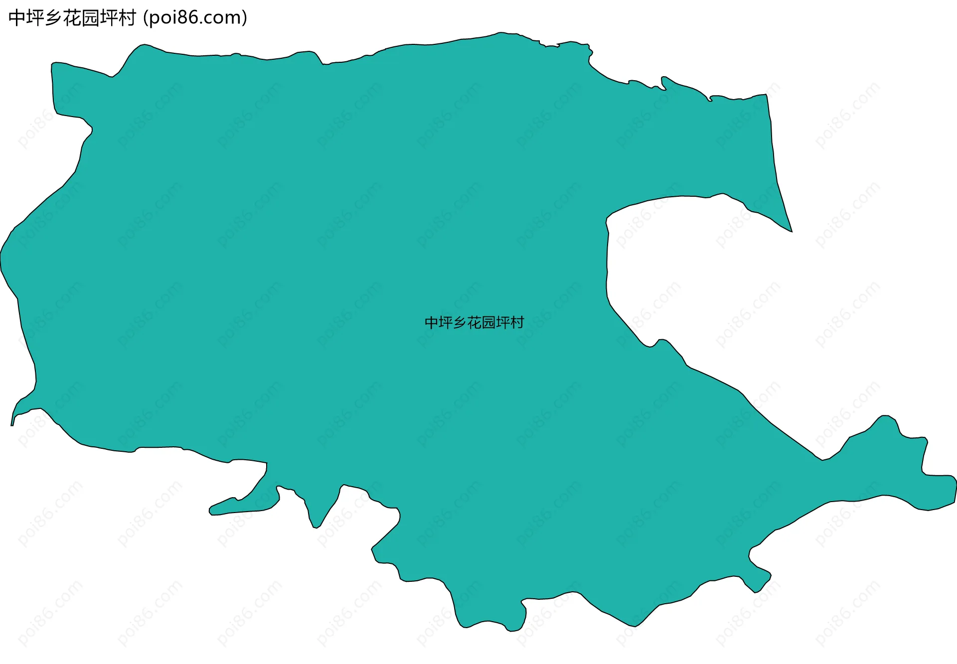 中坪乡花园坪村边界地图