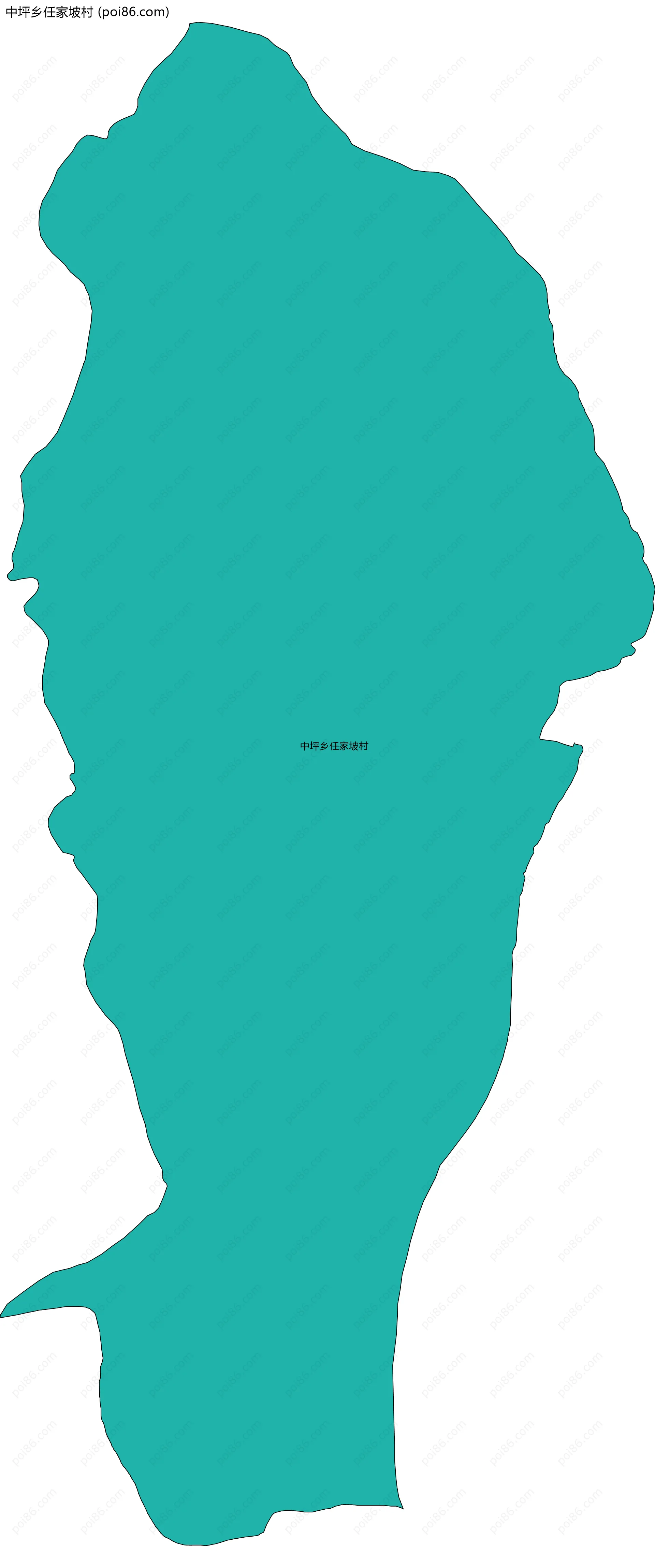 中坪乡任家坡村边界地图