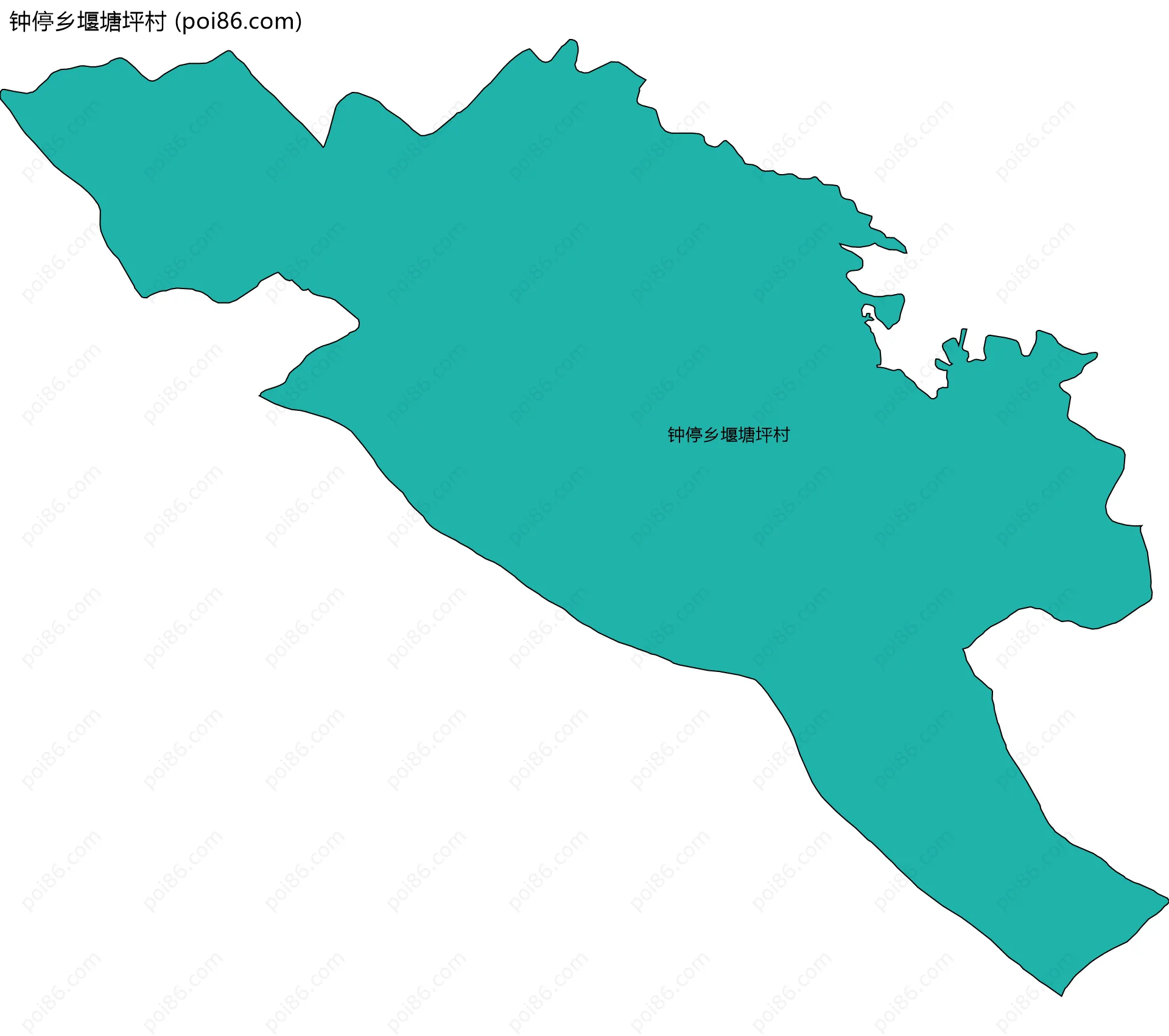 钟停乡堰塘坪村边界地图