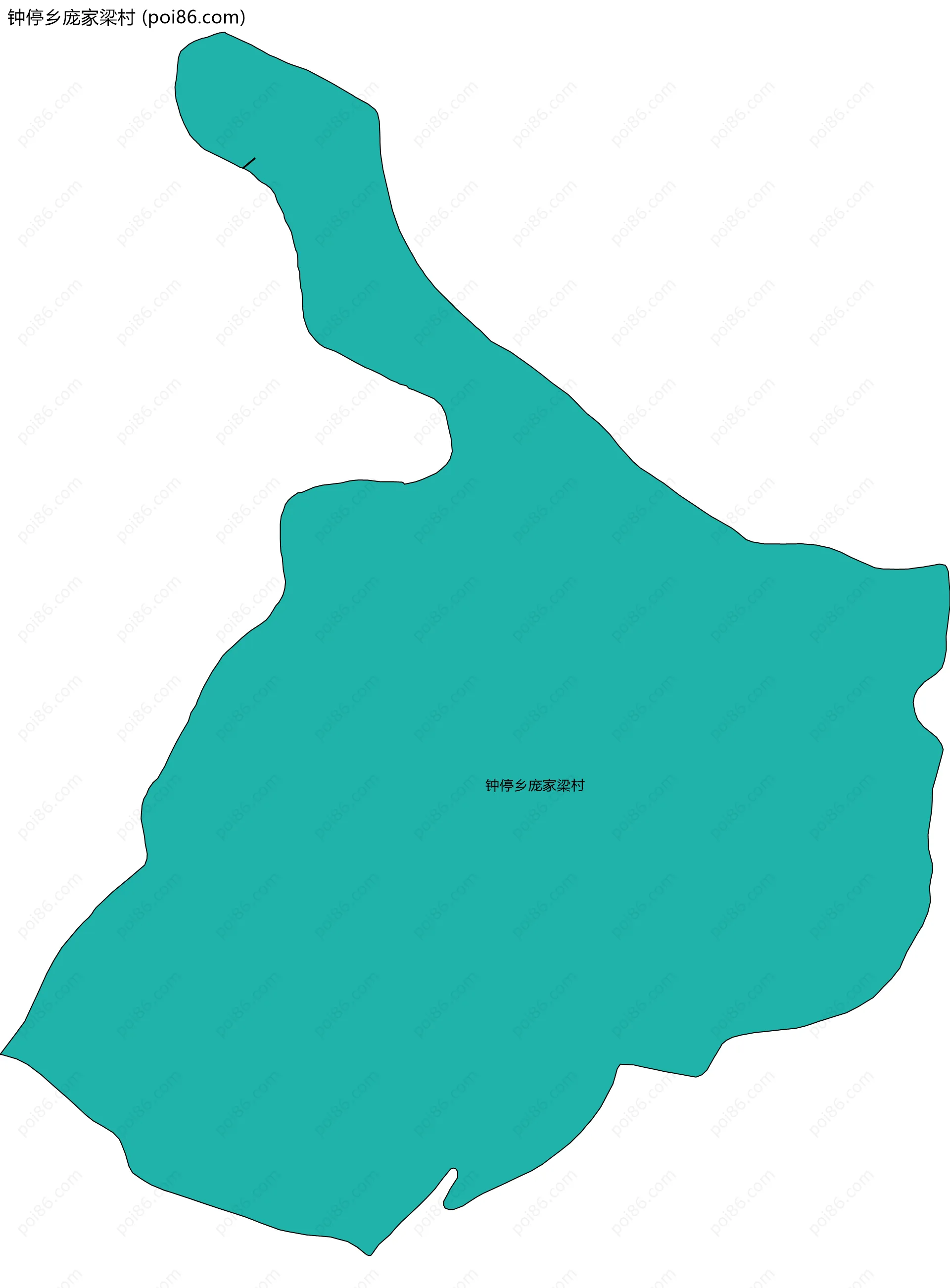 钟停乡庞家梁村边界地图