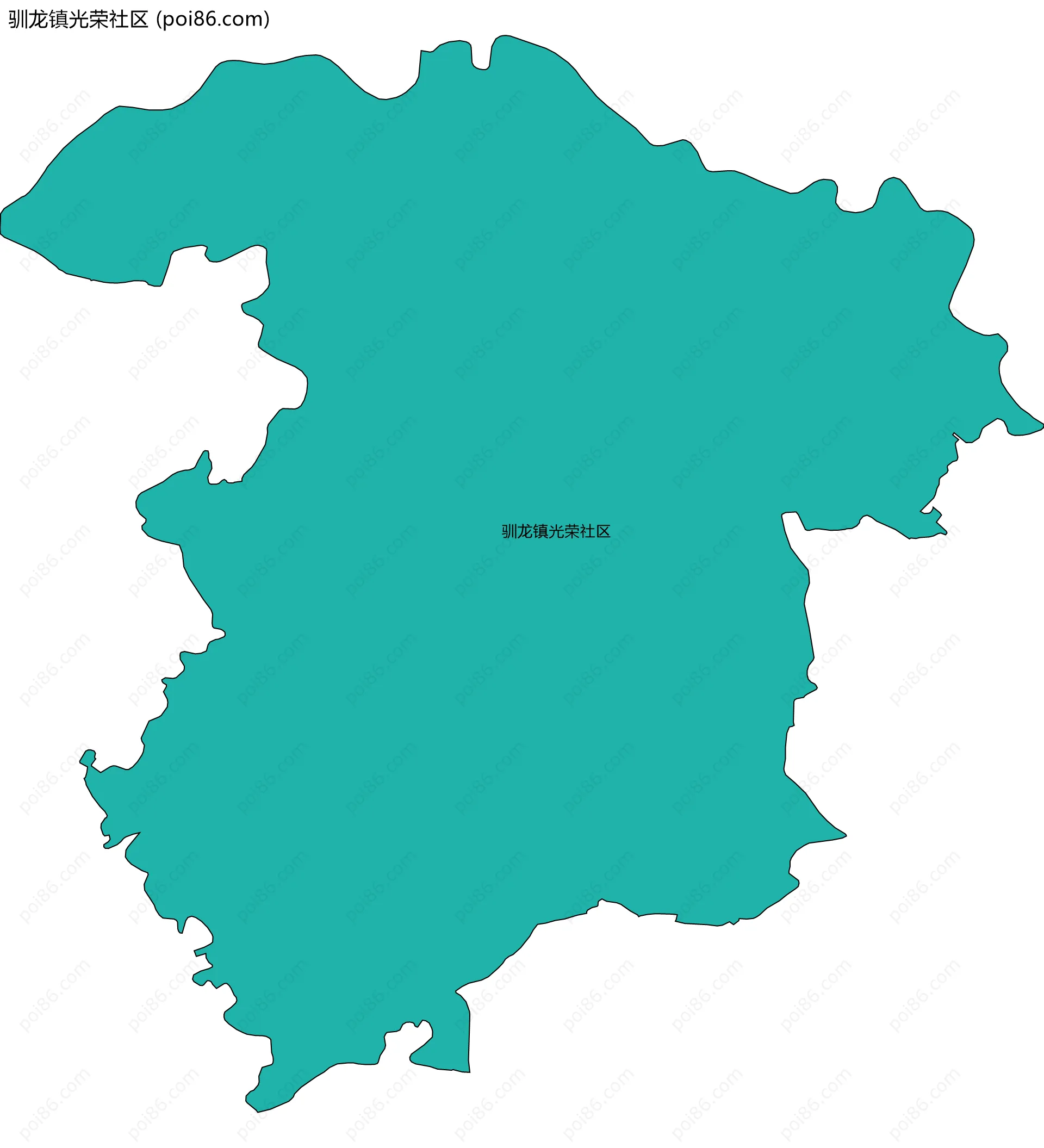 驯龙镇光荣社区边界地图
