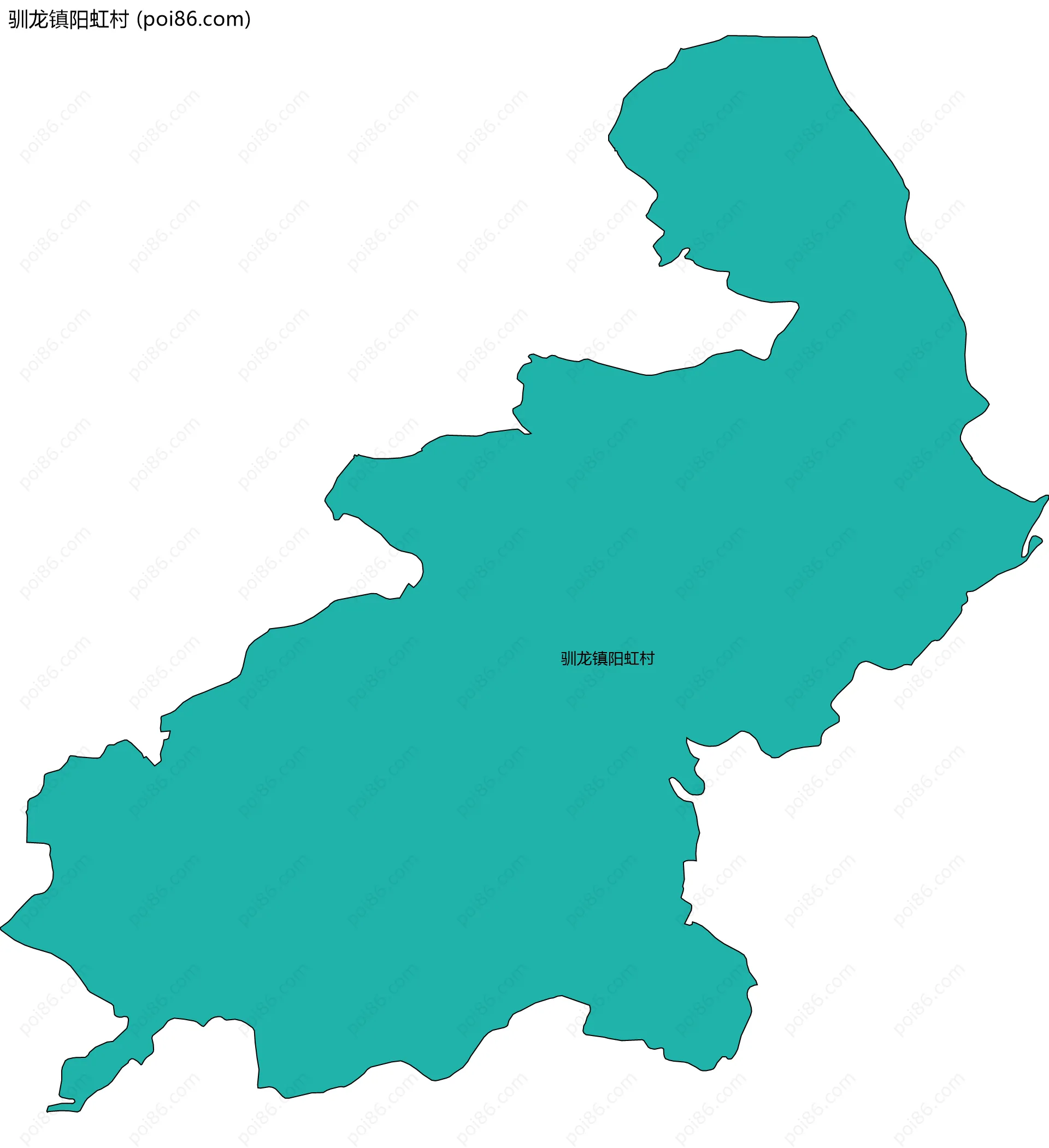 驯龙镇阳虹村边界地图