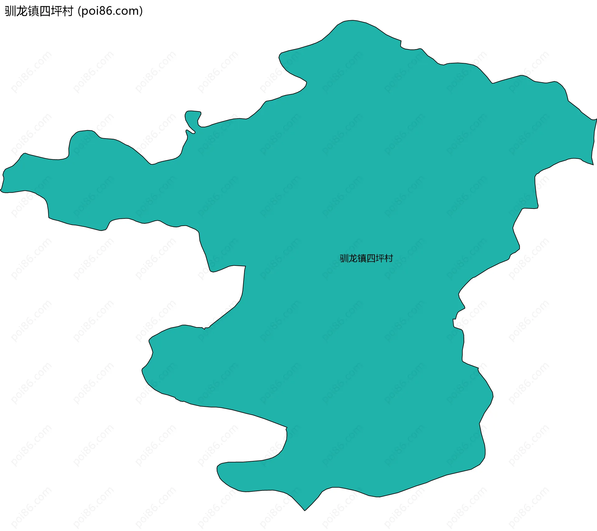 驯龙镇四坪村边界地图