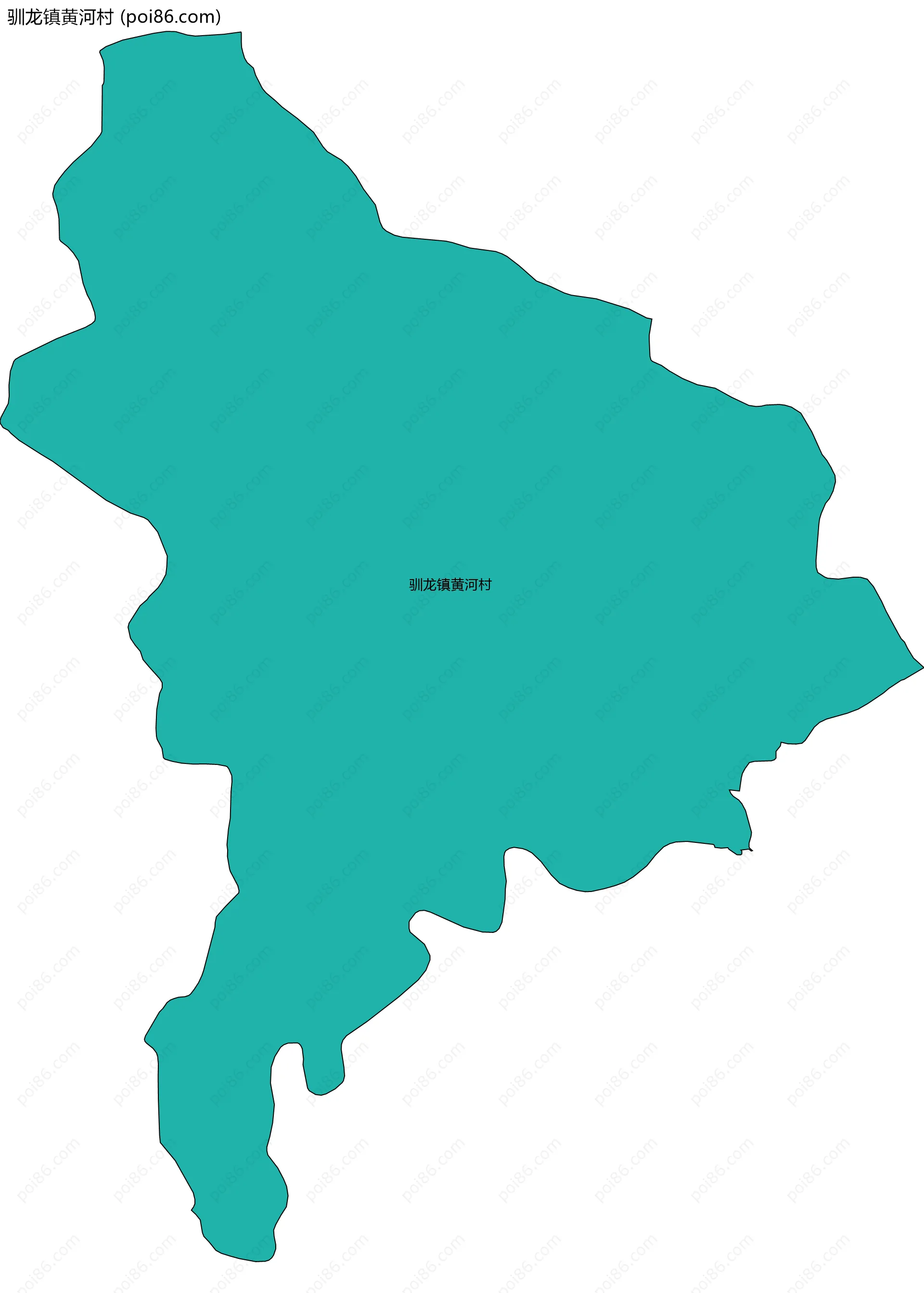 驯龙镇黄河村边界地图