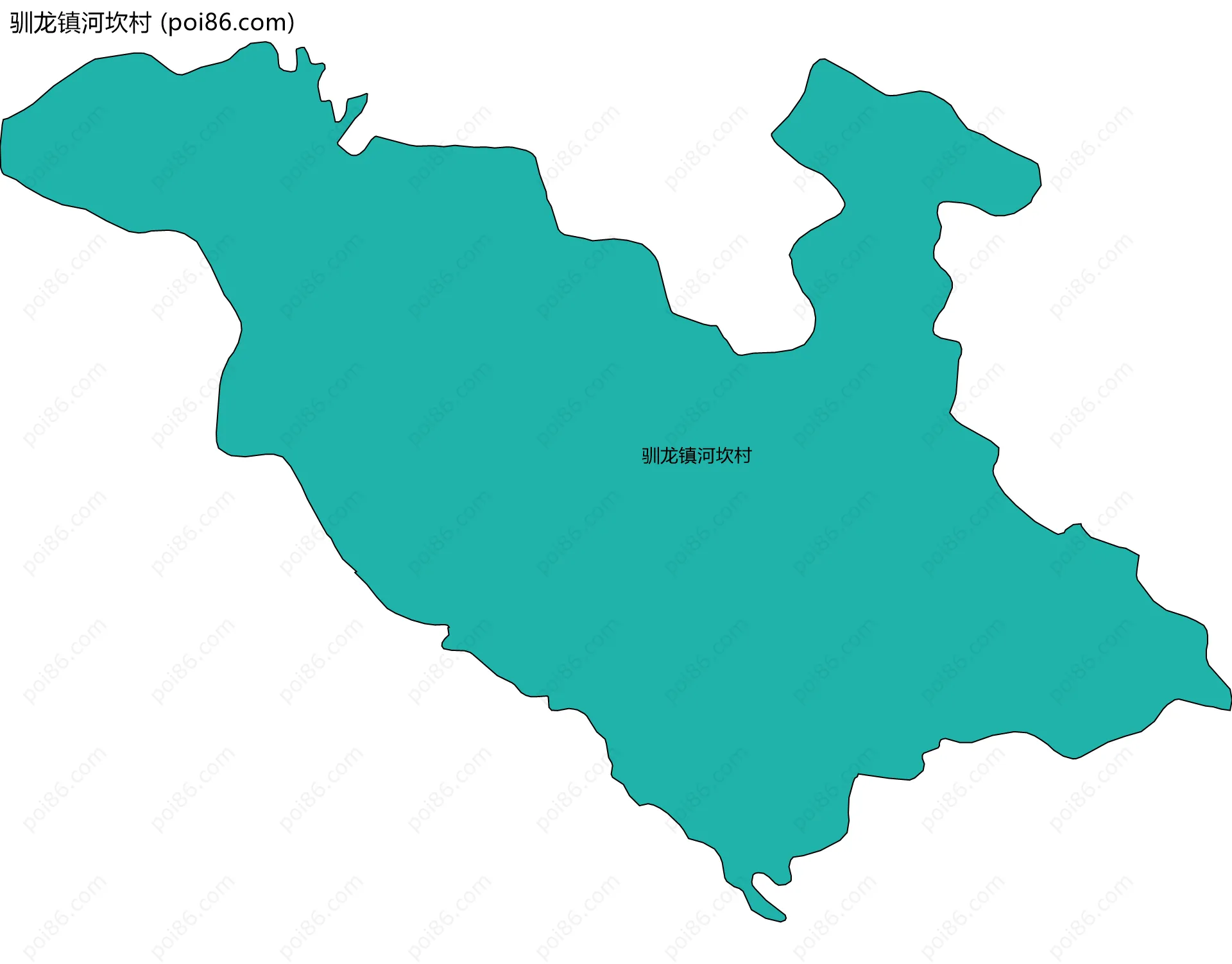 驯龙镇河坎村边界地图