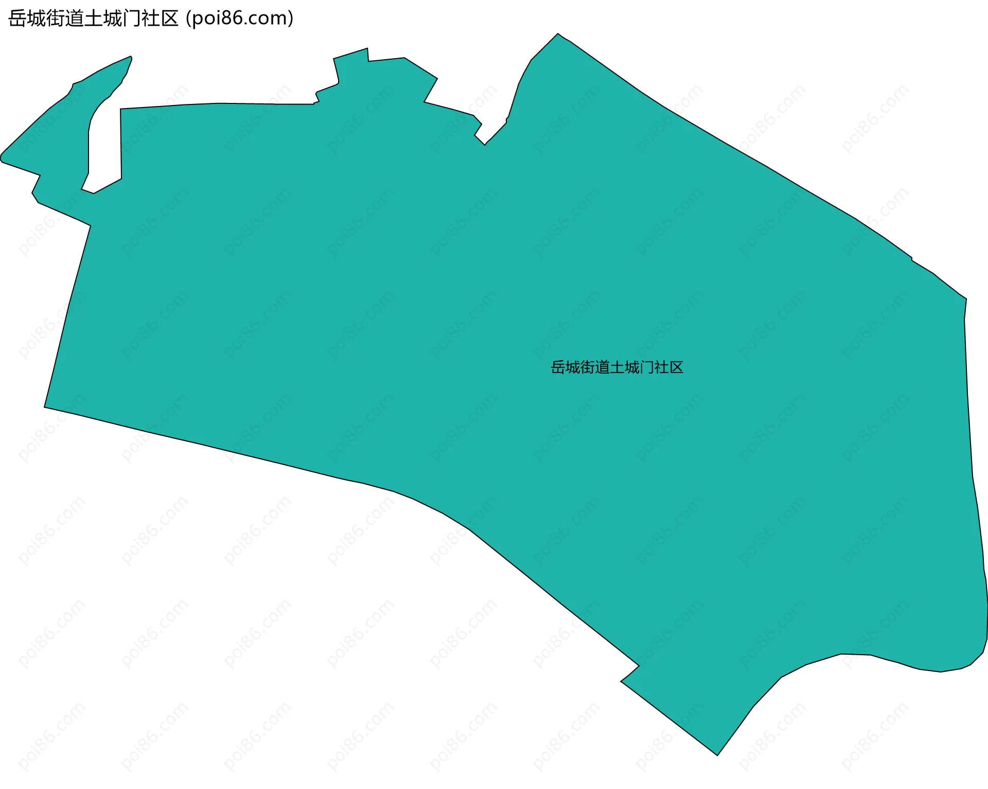 岳城街道土城门社区边界地图