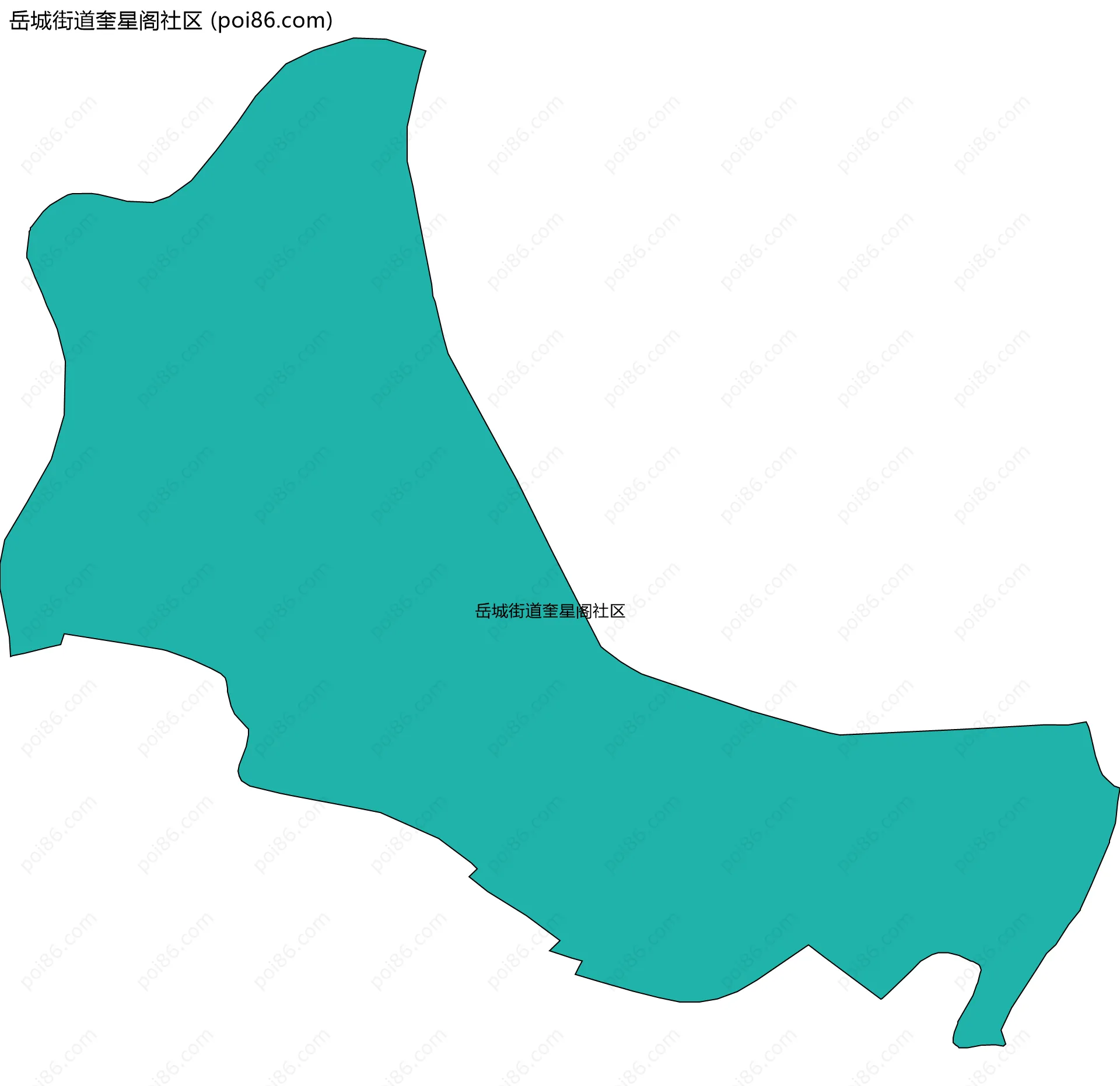 岳城街道奎星阁社区边界地图