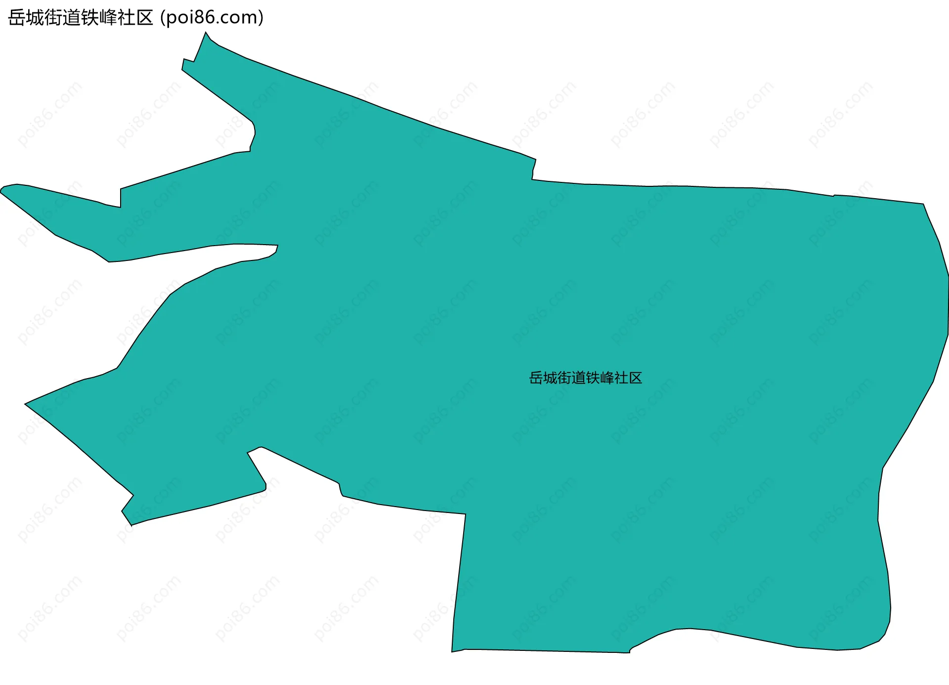 岳城街道铁峰社区边界地图