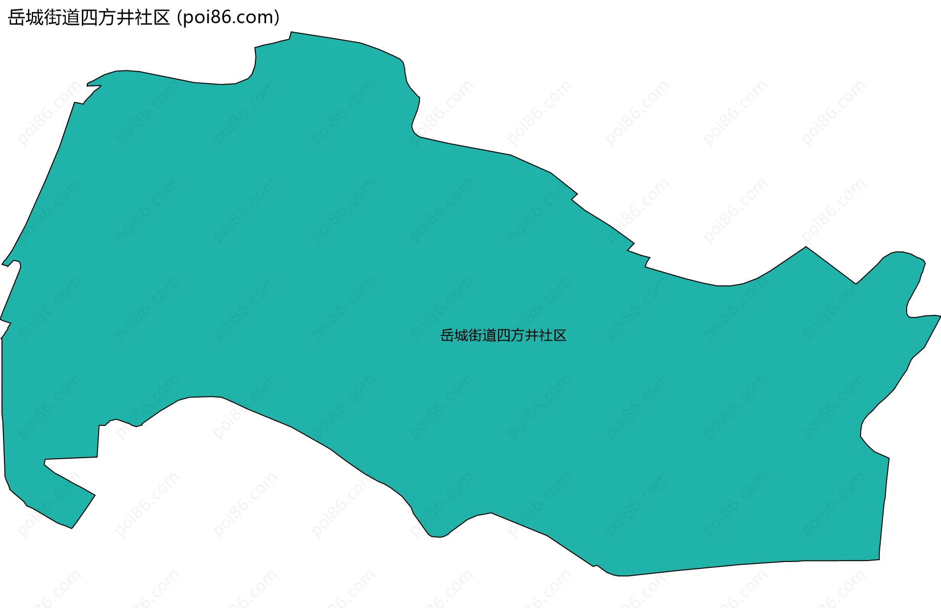 岳城街道四方井社区边界地图