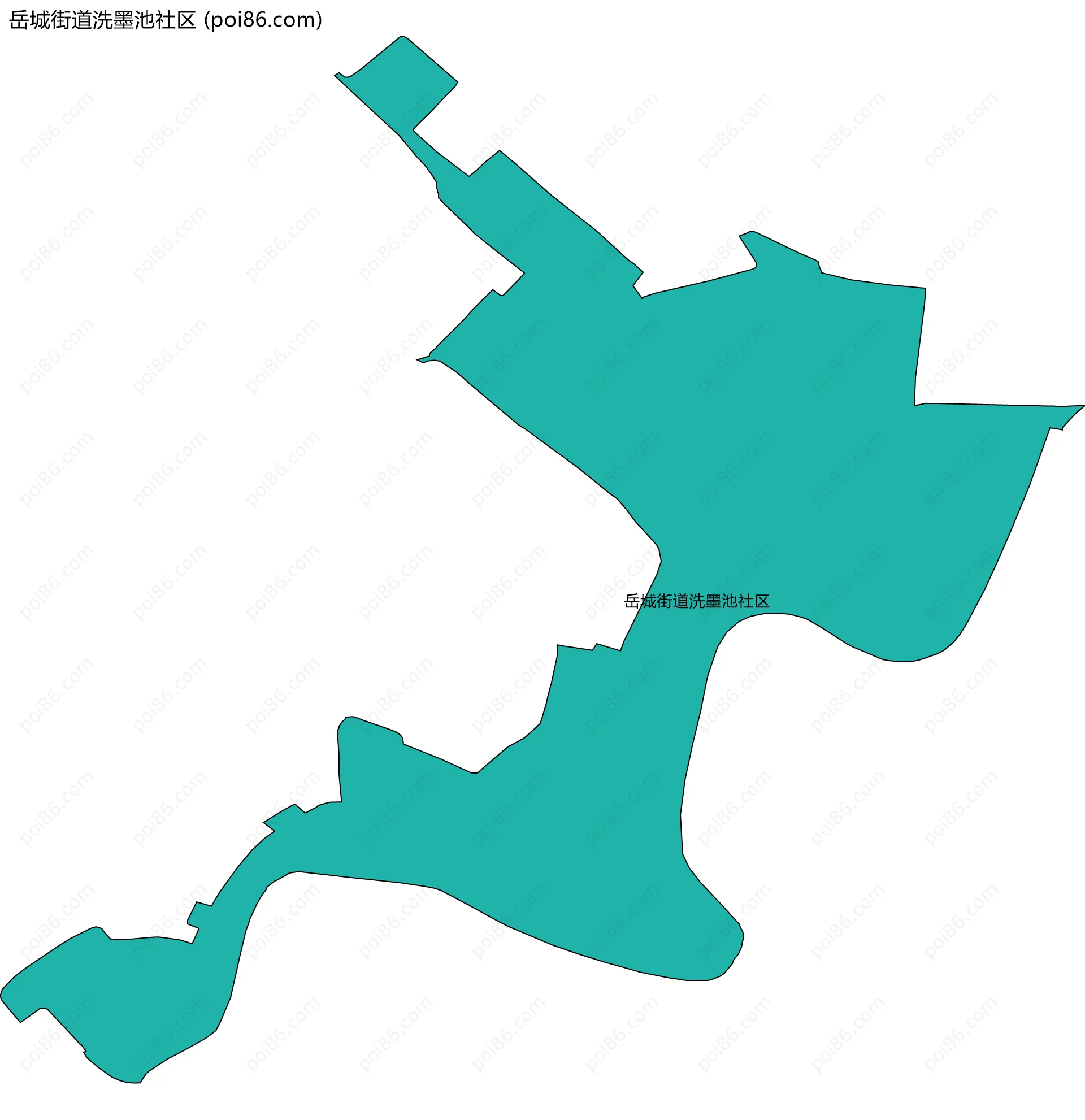 岳城街道洗墨池社区边界地图