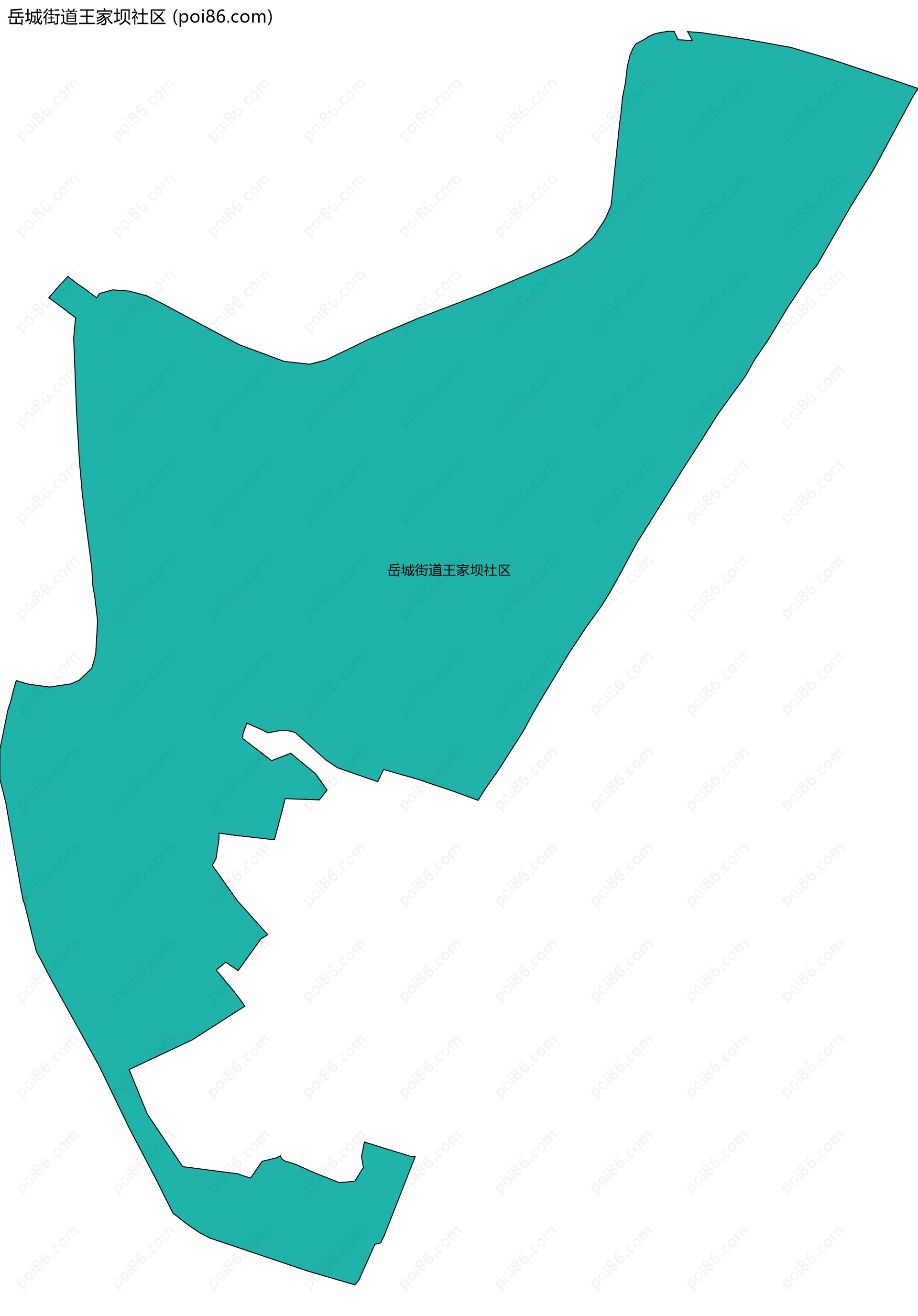 岳城街道王家坝社区边界地图