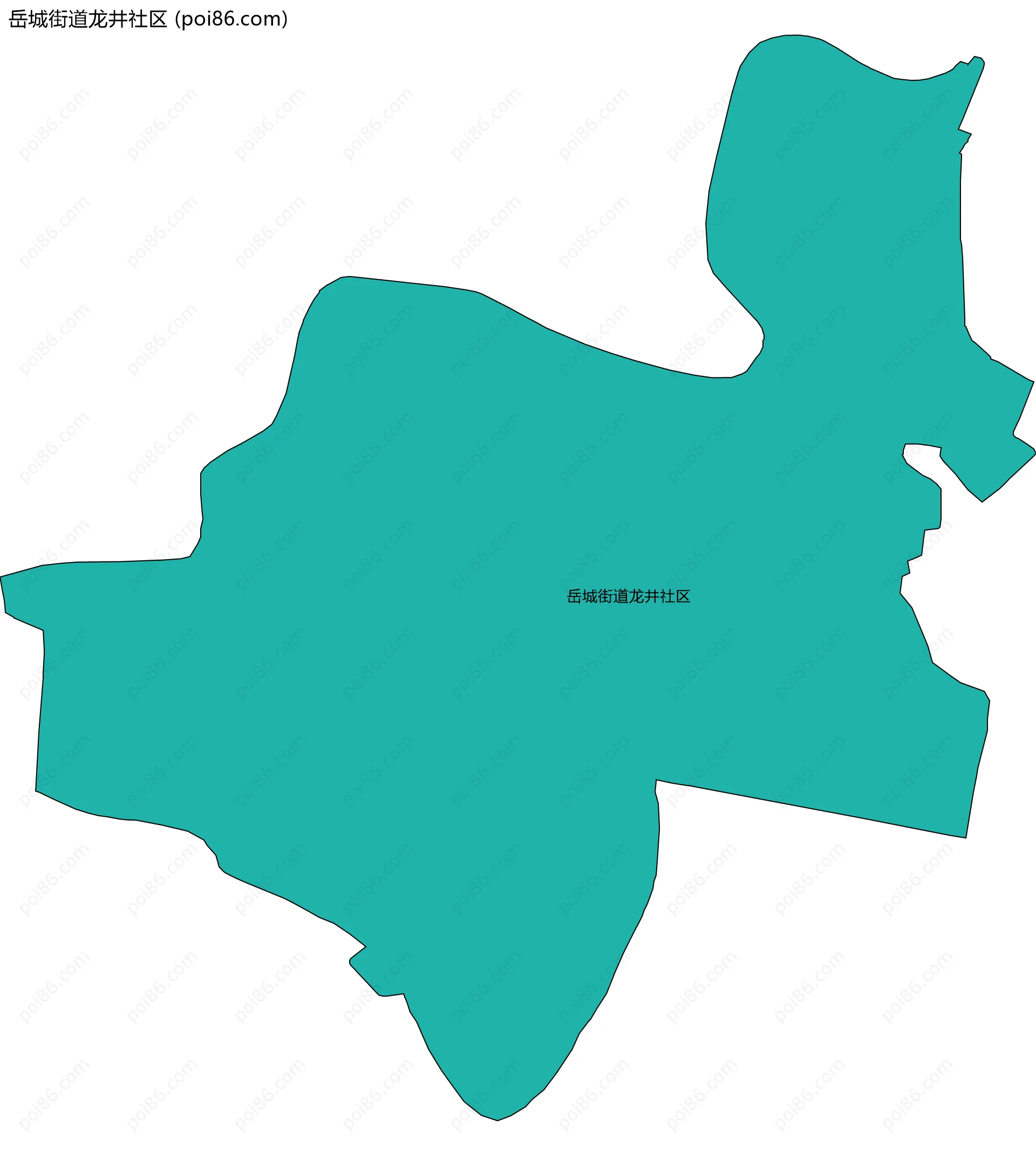 岳城街道龙井社区边界地图