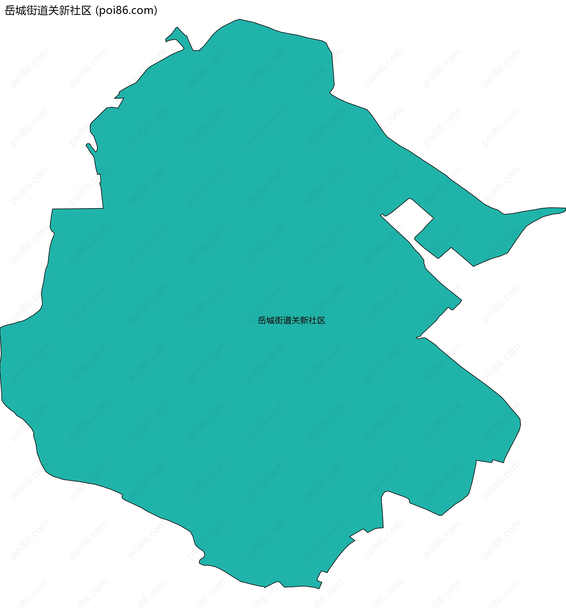 岳城街道关新社区边界地图