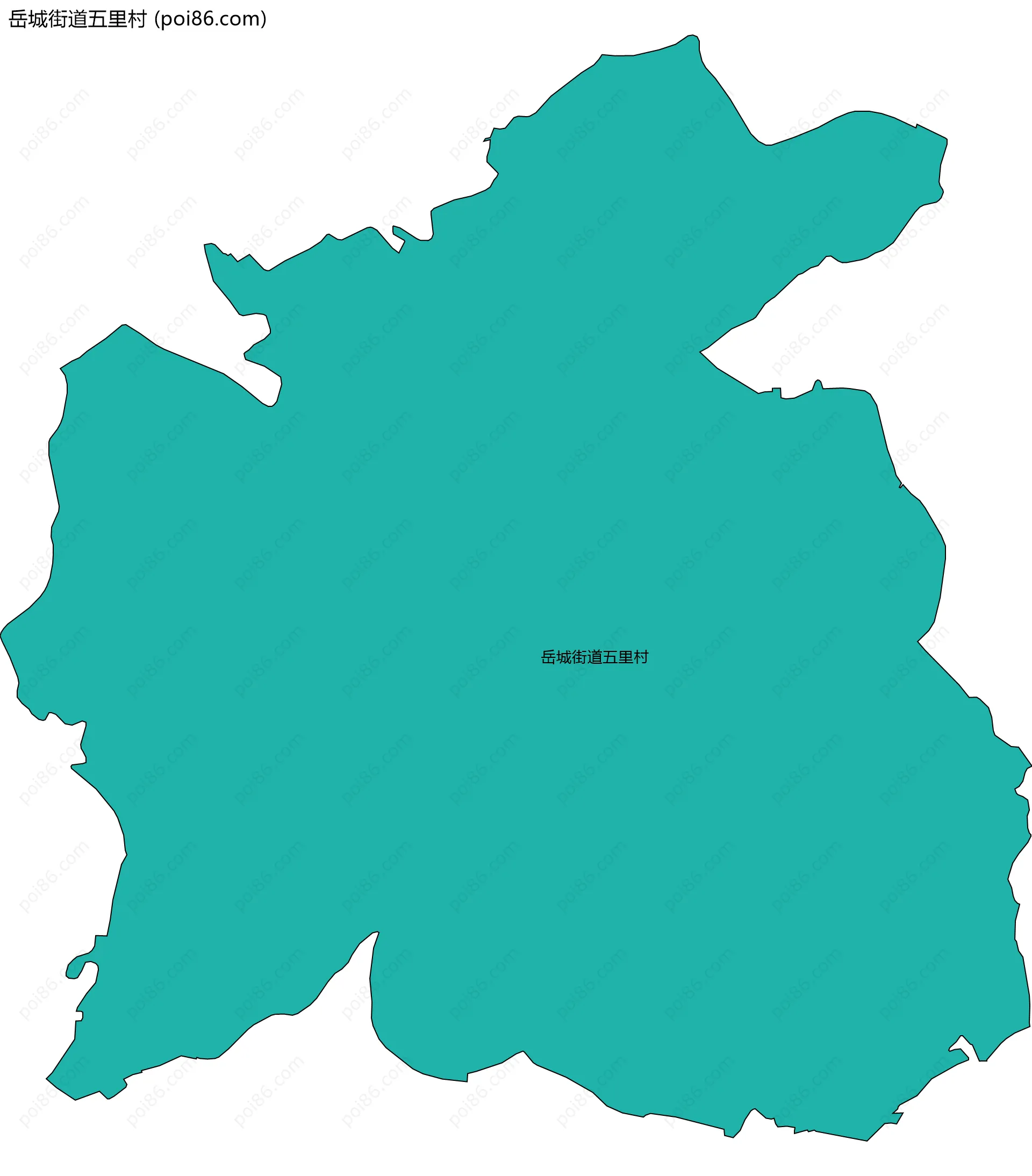 岳城街道五里村边界地图