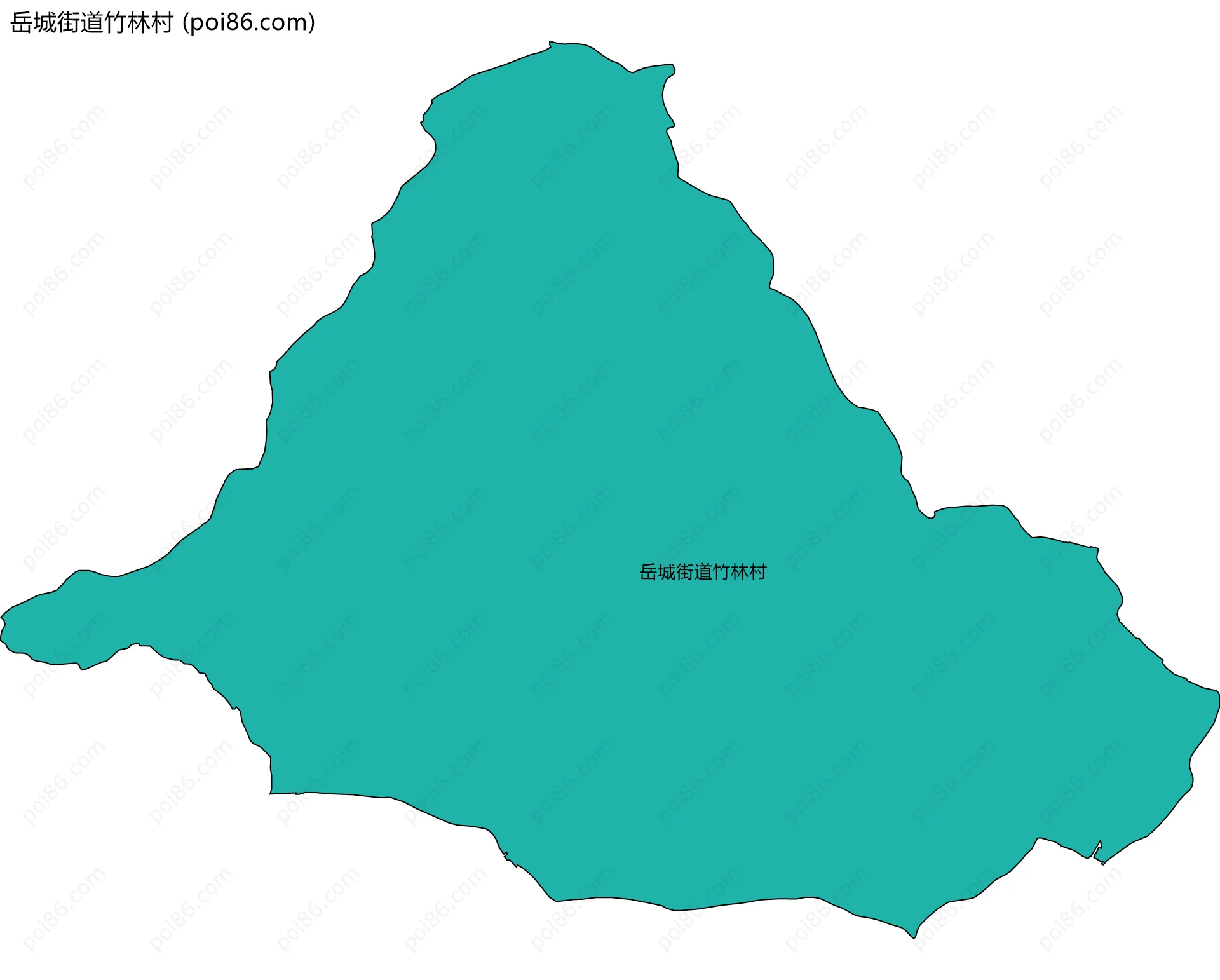 岳城街道竹林村边界地图