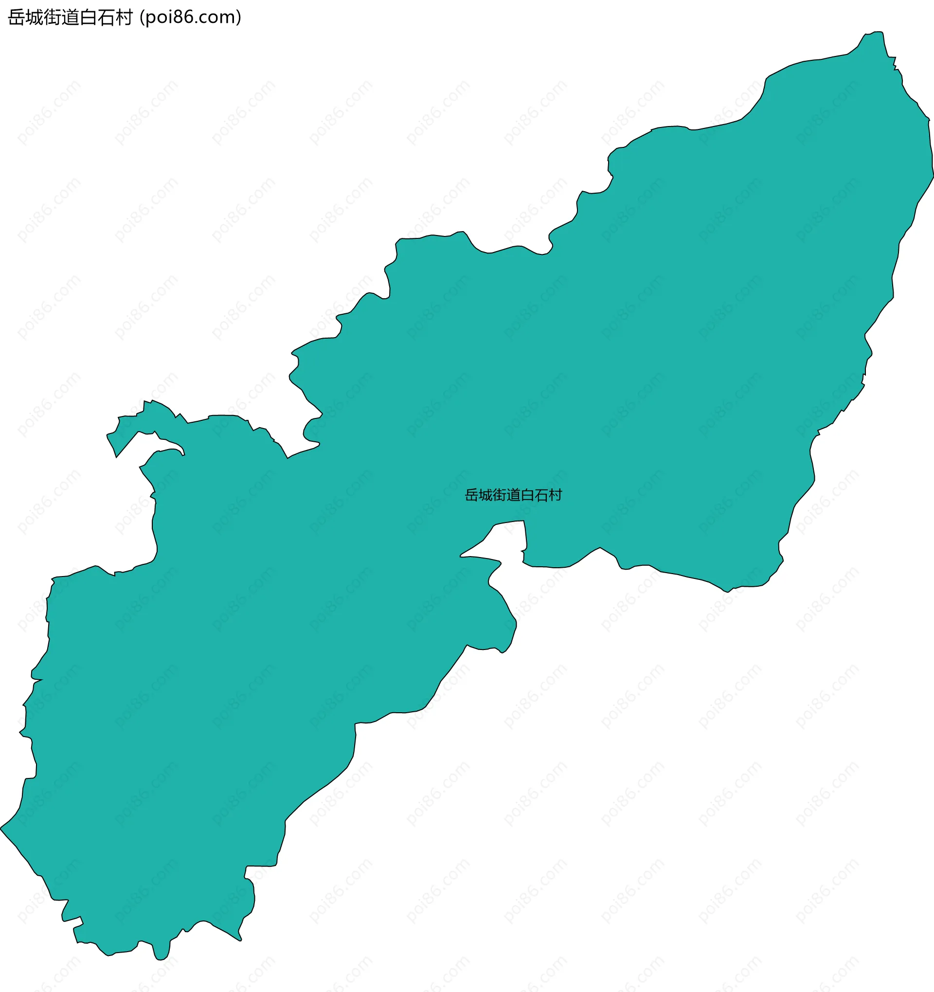 岳城街道白石村边界地图