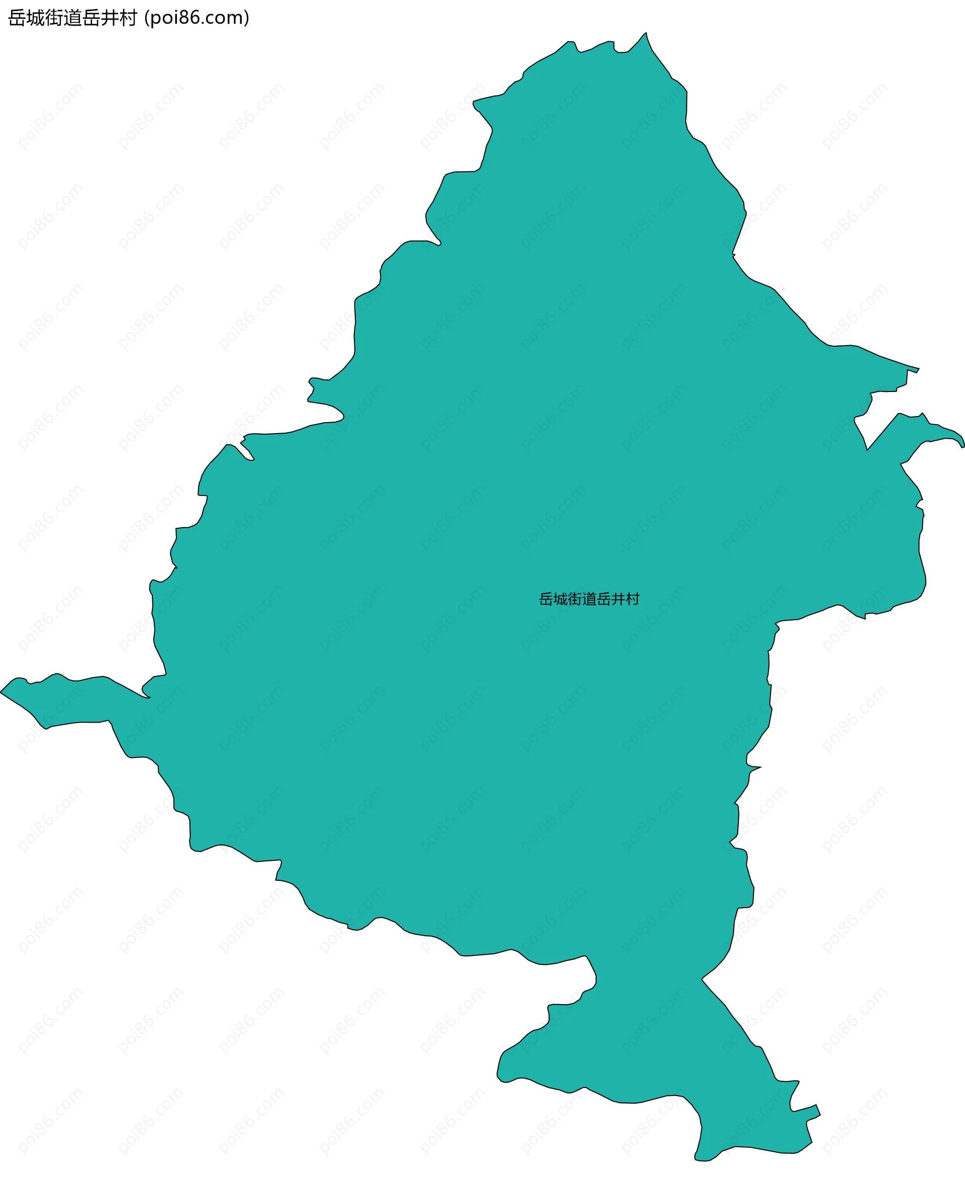 岳城街道岳井村边界地图