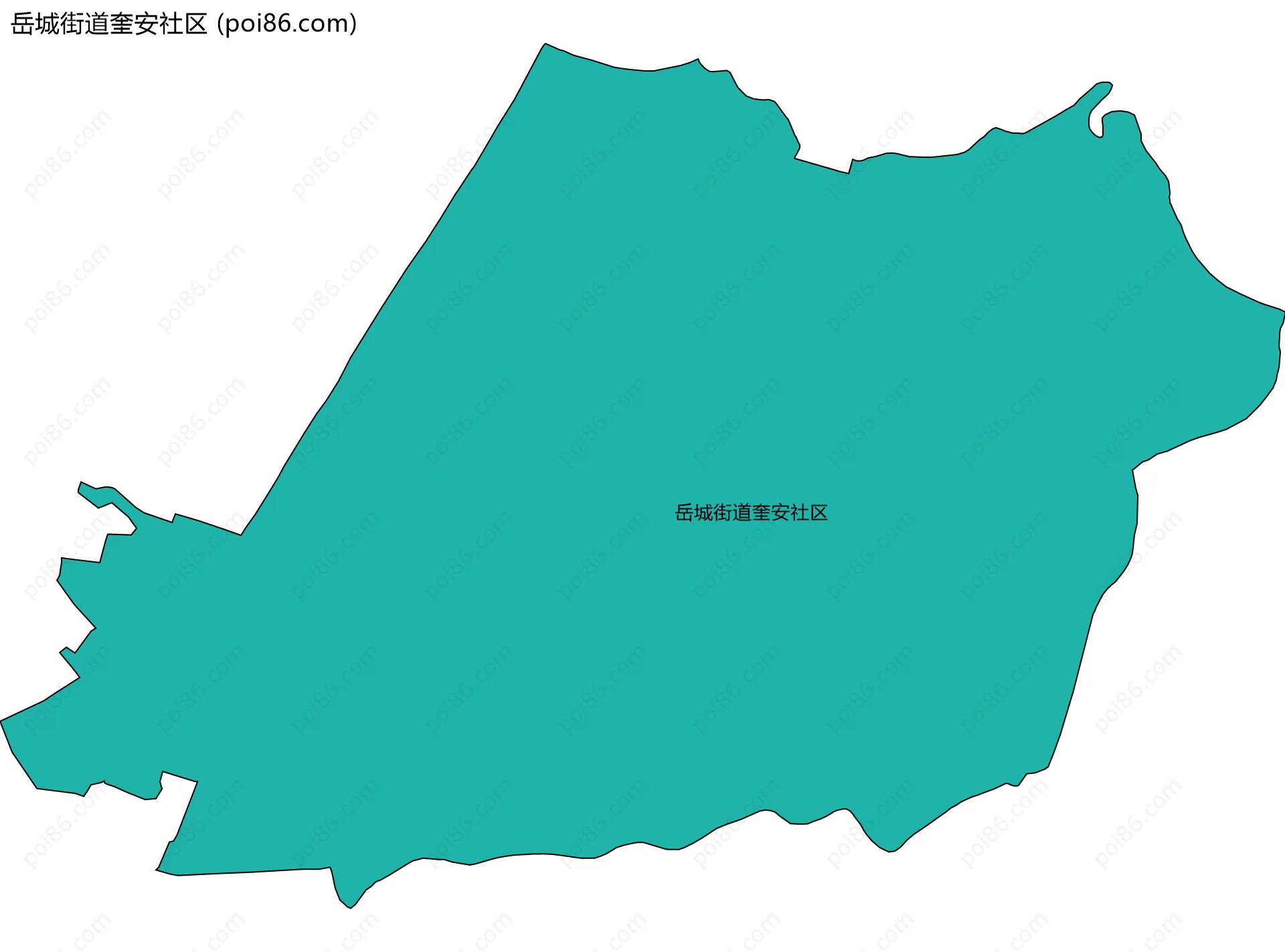 岳城街道奎安社区边界地图