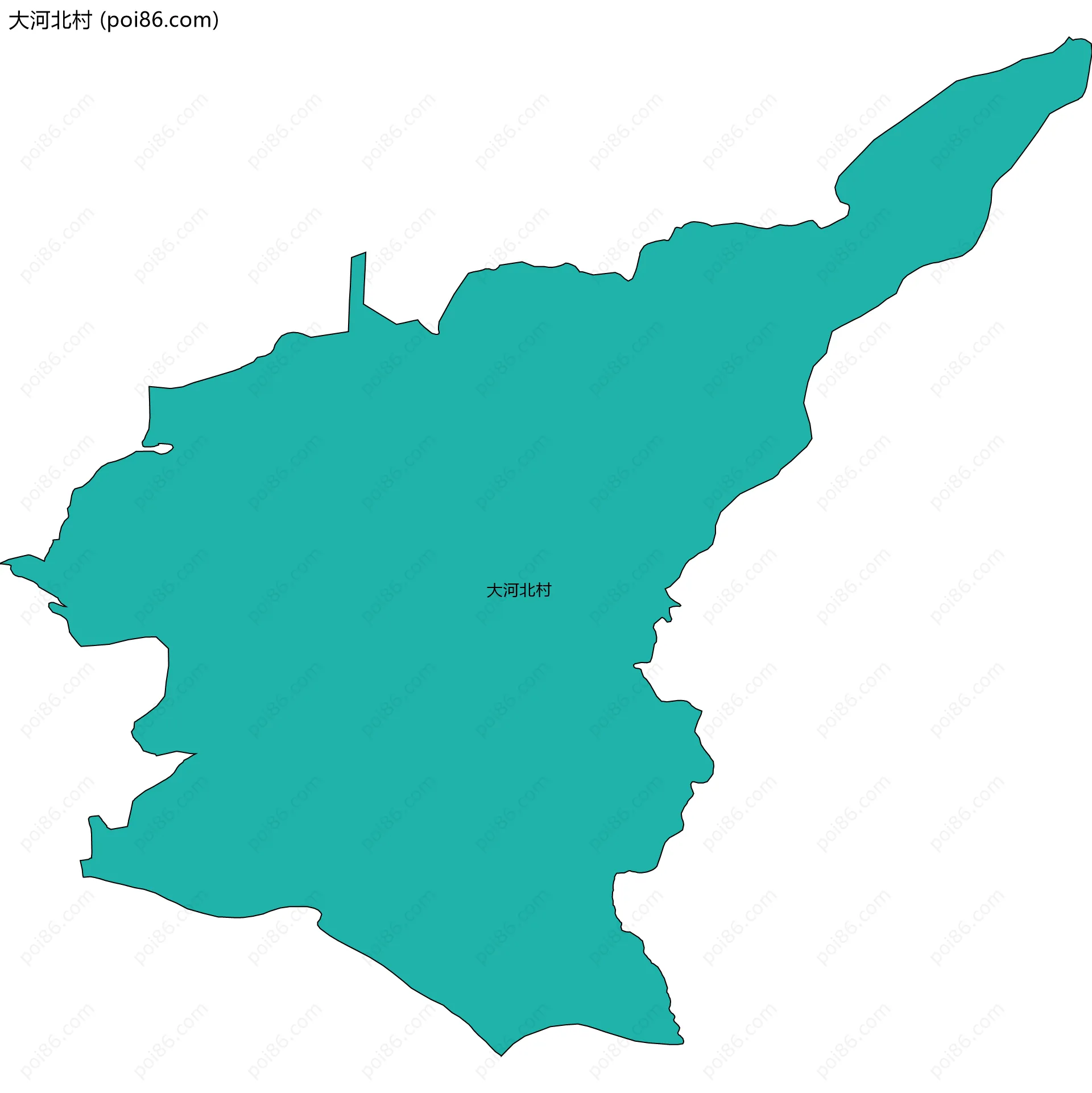 大河北村边界地图